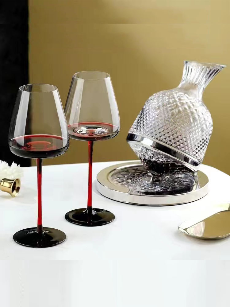 Highball Glass Set - Burgundy Wine Glasses Crystal Highball Red