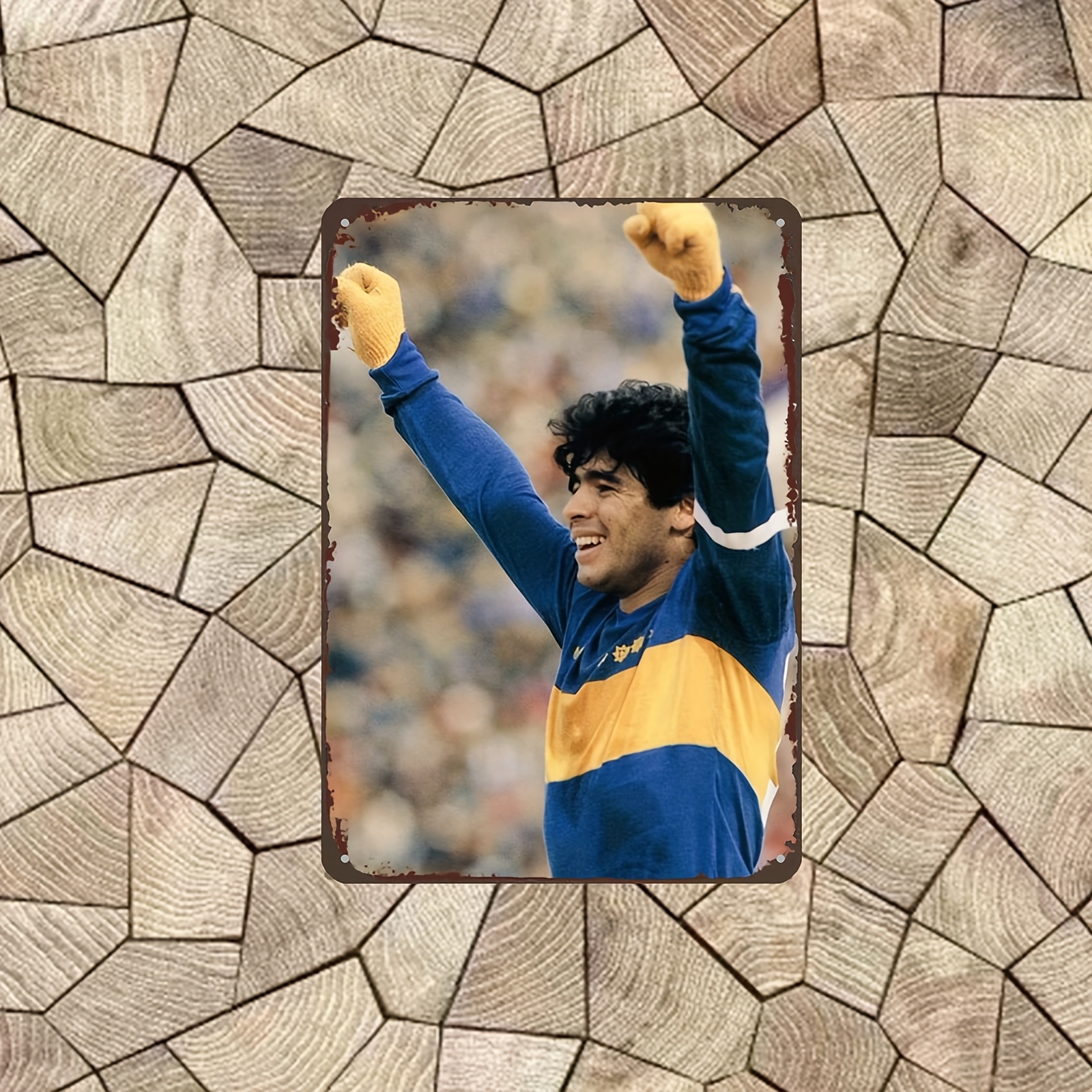 Home Bar Lounge - Victory Pose Soccer Player Metal Sign,