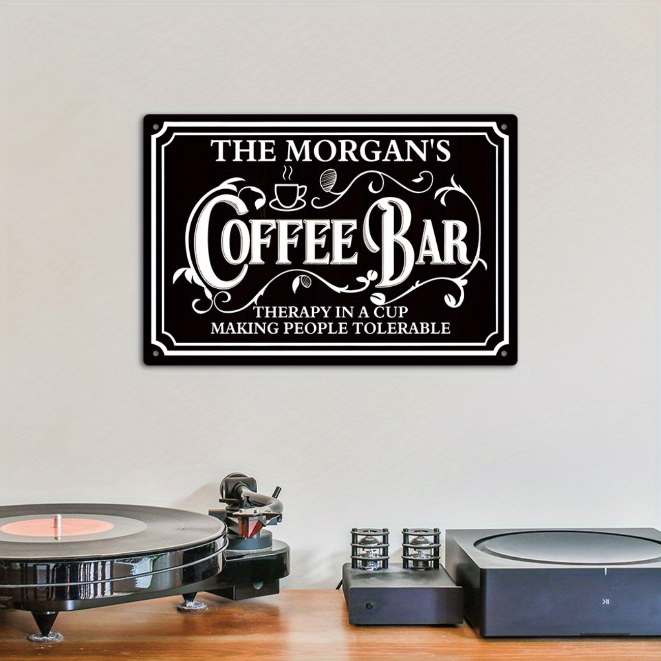 Home Bar Signs - 1pc Personalized The Morgan's Coffee Bar