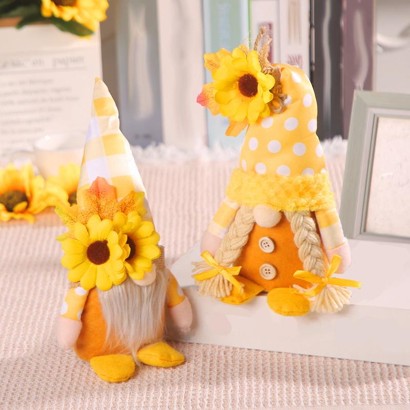 Home Bargains - New Sunflower Farmhouse Gnome Plush Decor:Cute