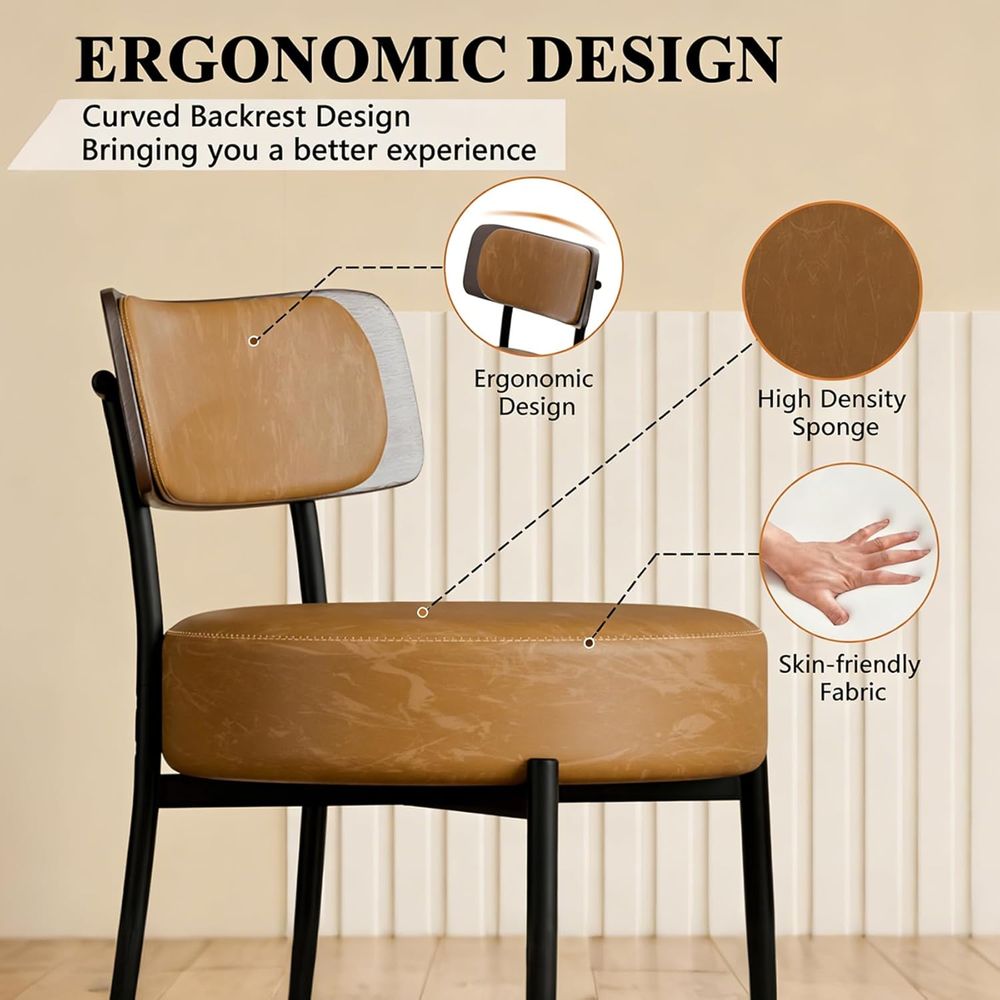 Brown Bar Stools Set o 3, Leat - Home Bar And Counter avis et prix