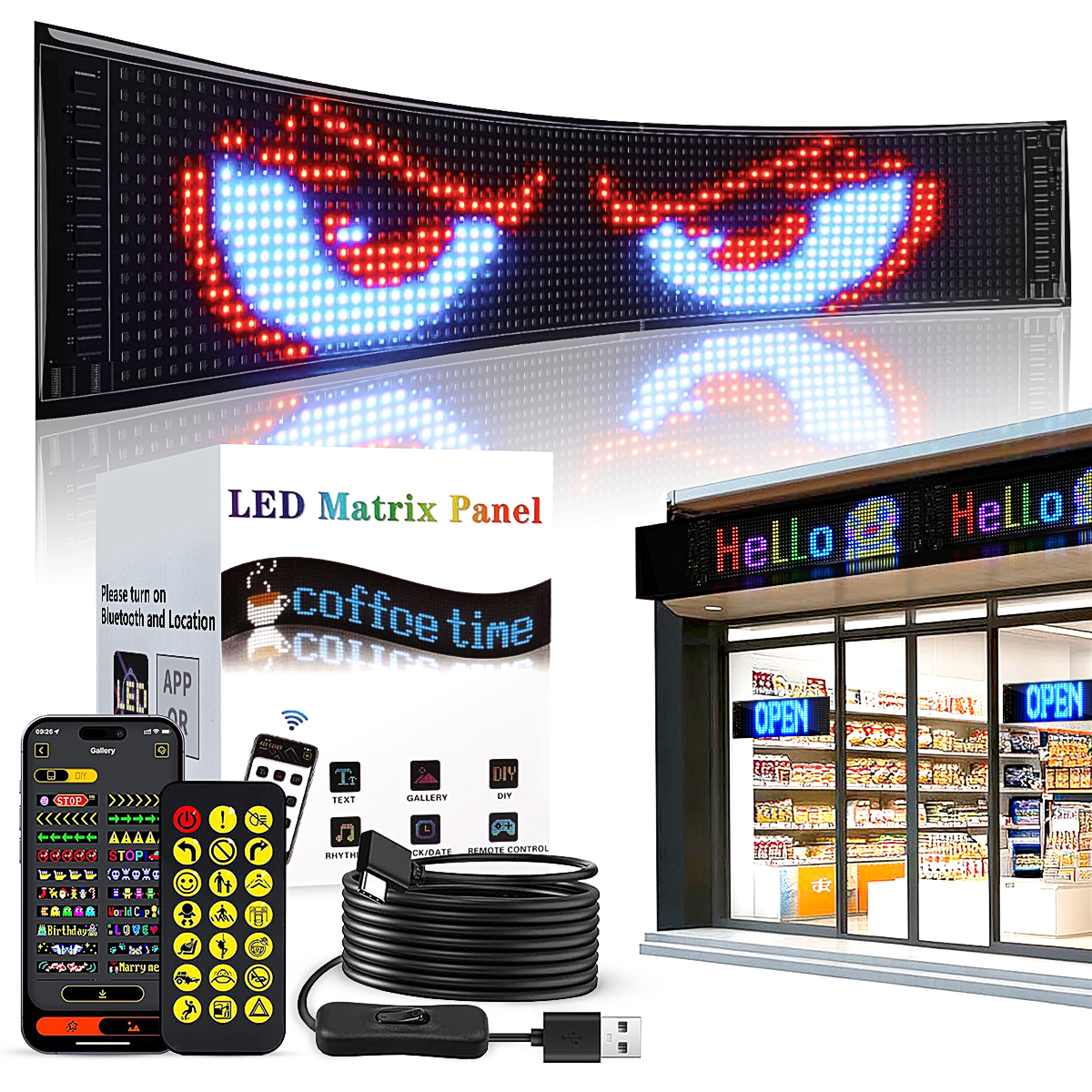 Programmable LED Matrix Panel  - Home Bar Signs avis et prix