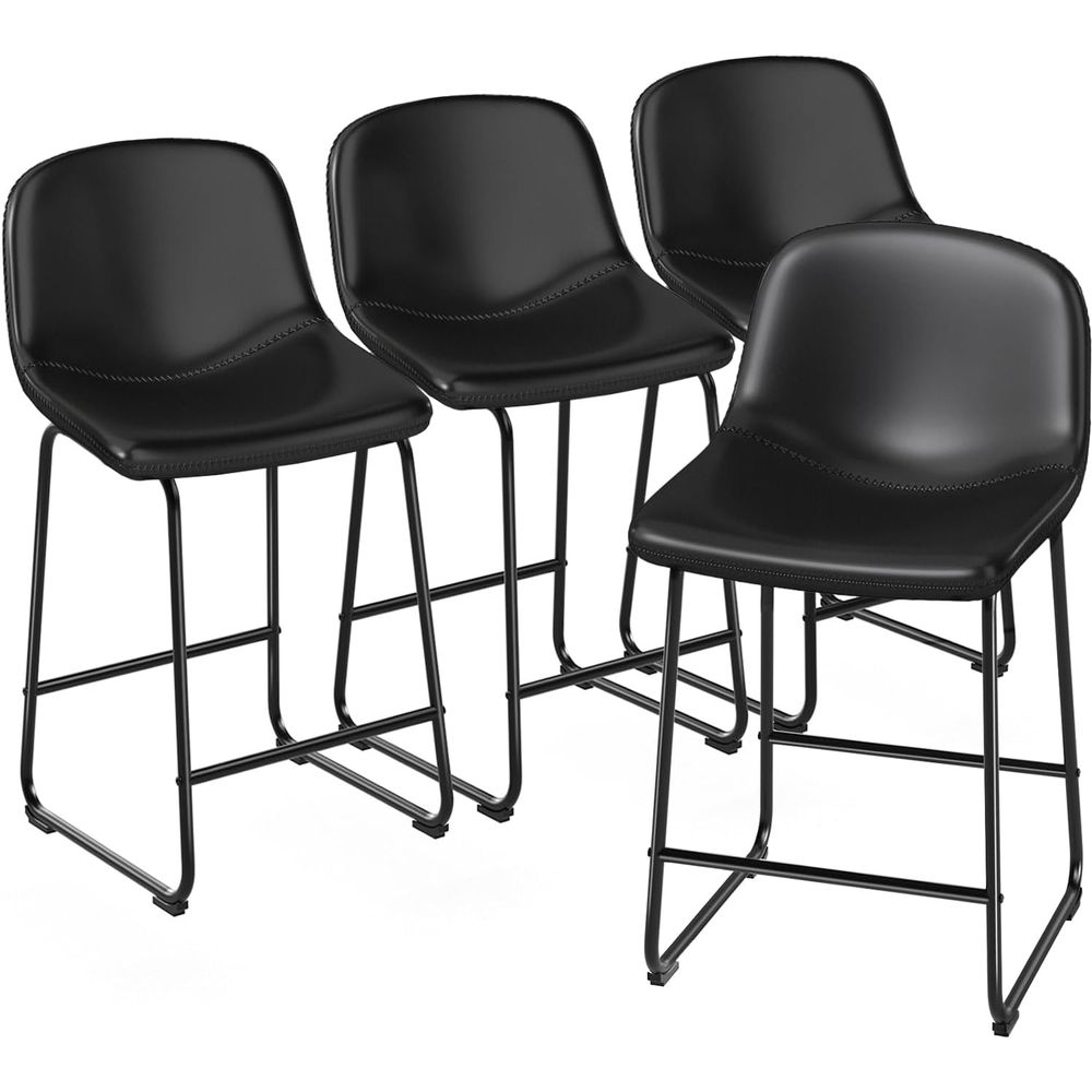 4-Piece Leather Dining Chairs  - Home Bar And Counter avis et prix
