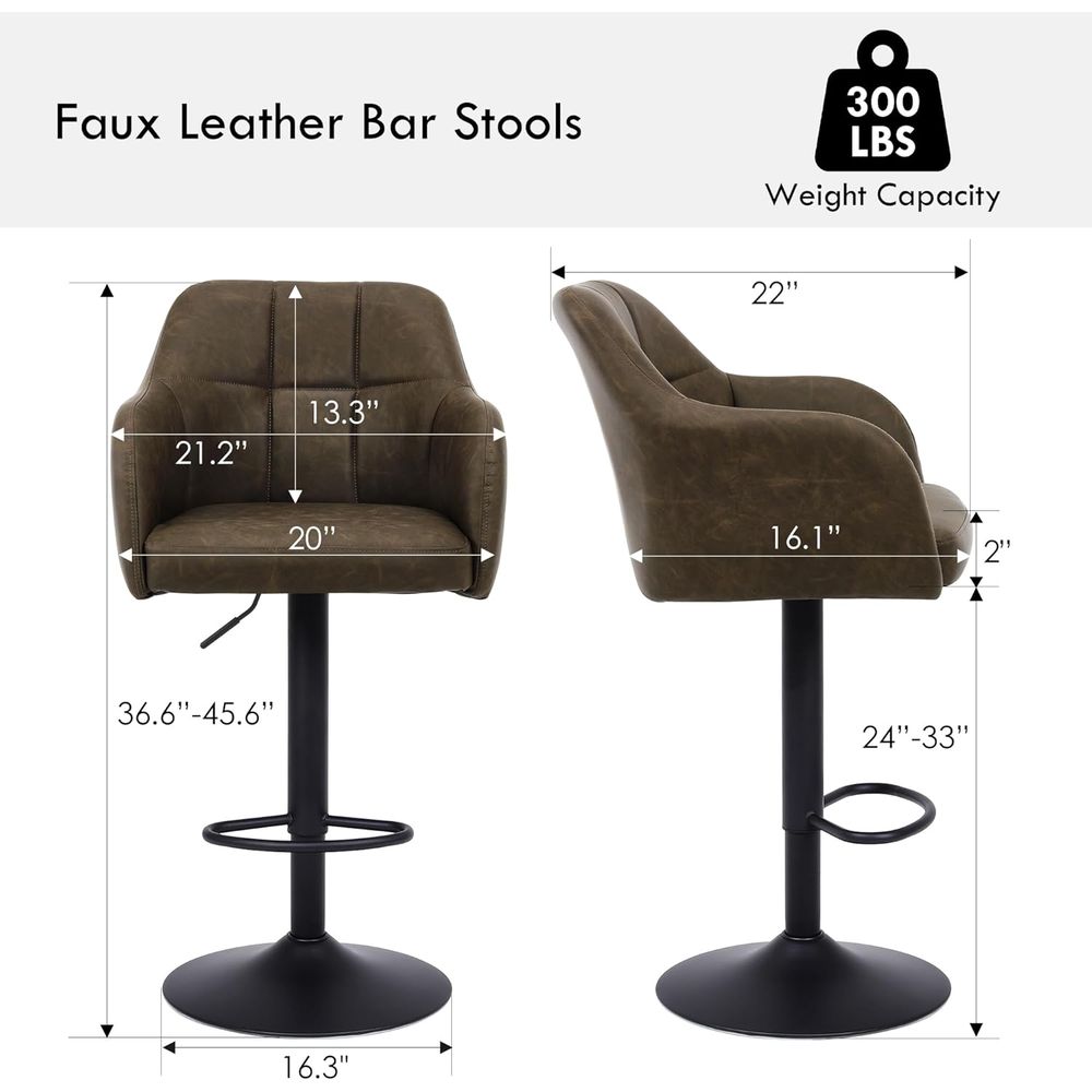 Set of 4 Swivel Leather Bar St - Home Bar And Counter avis et prix