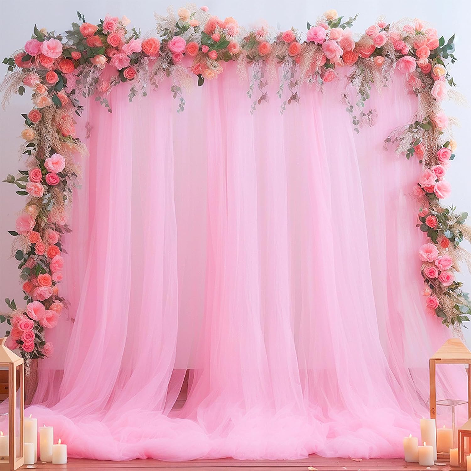 Pink Tulle Backdrop Curtain fo - Home Bargains avis et prix