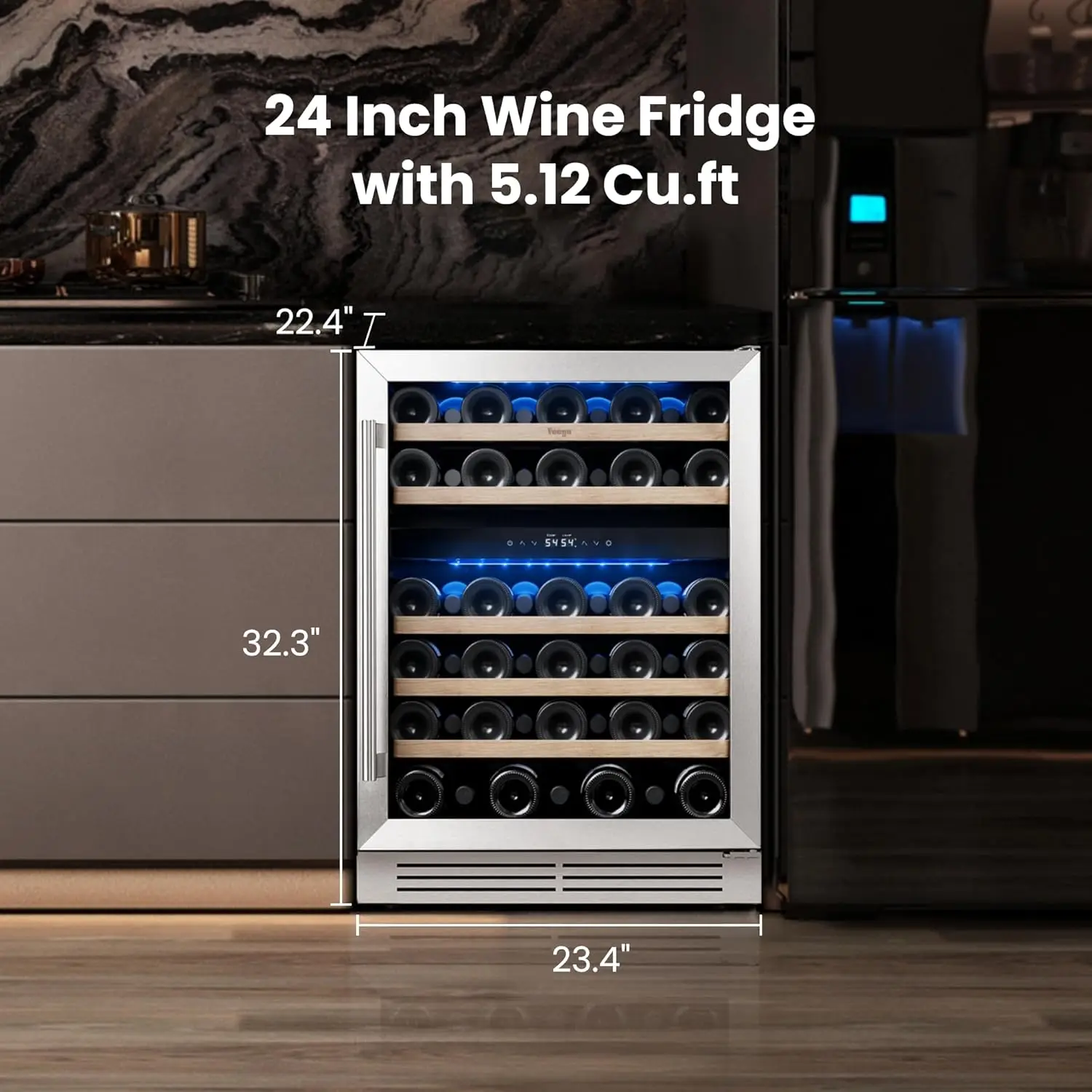 Bottles, 40-65°F Wine Refriger - Home Bar And Counter avis et prix