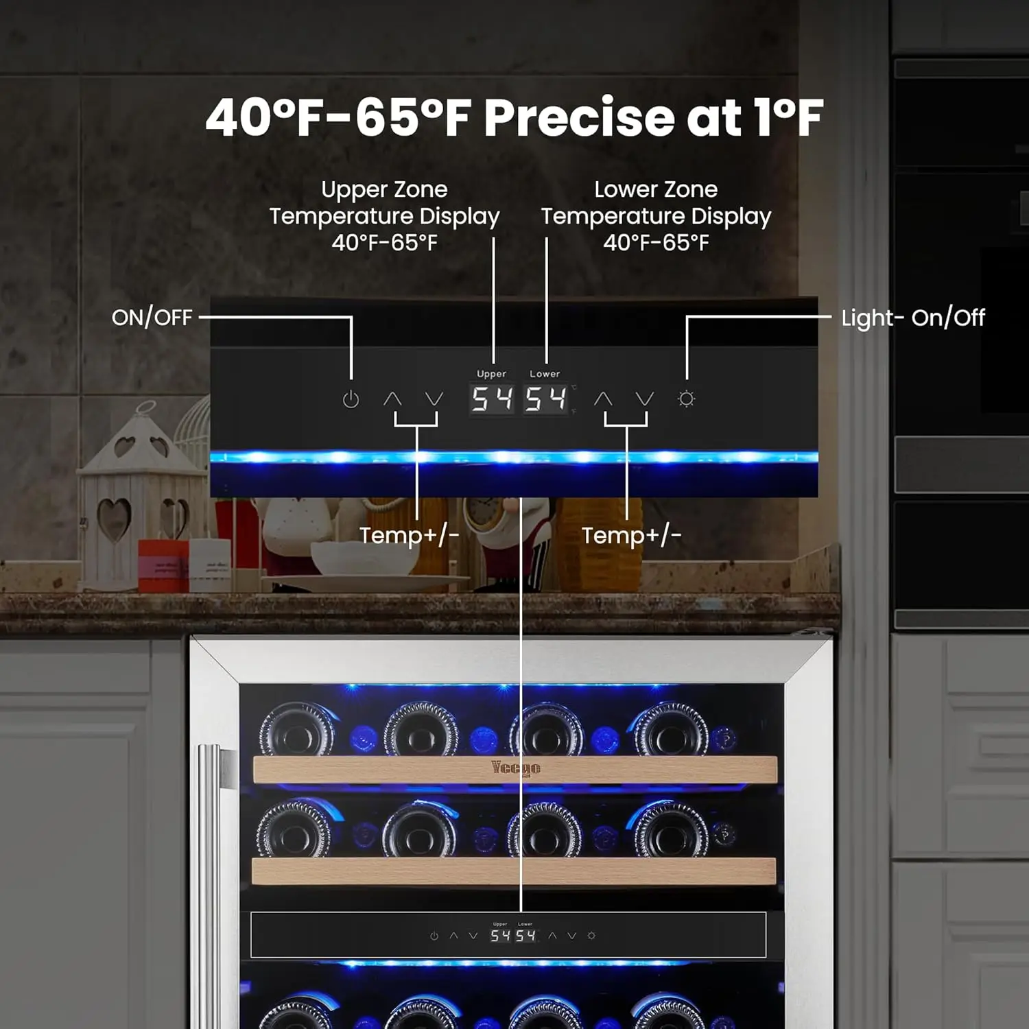 Bottles, 40-65°F Wine Refriger - Home Bar And Counter avis et prix