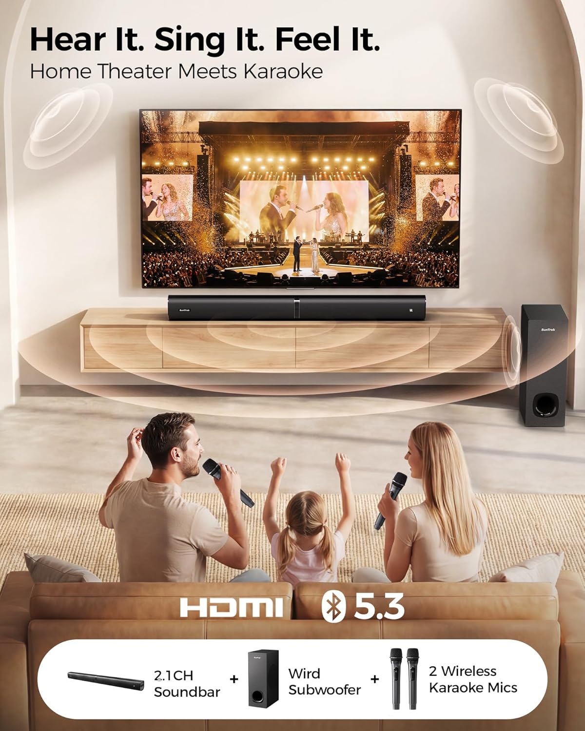 Soundbar with Subwoofer for TV - Home Bar And Theater avis et prix