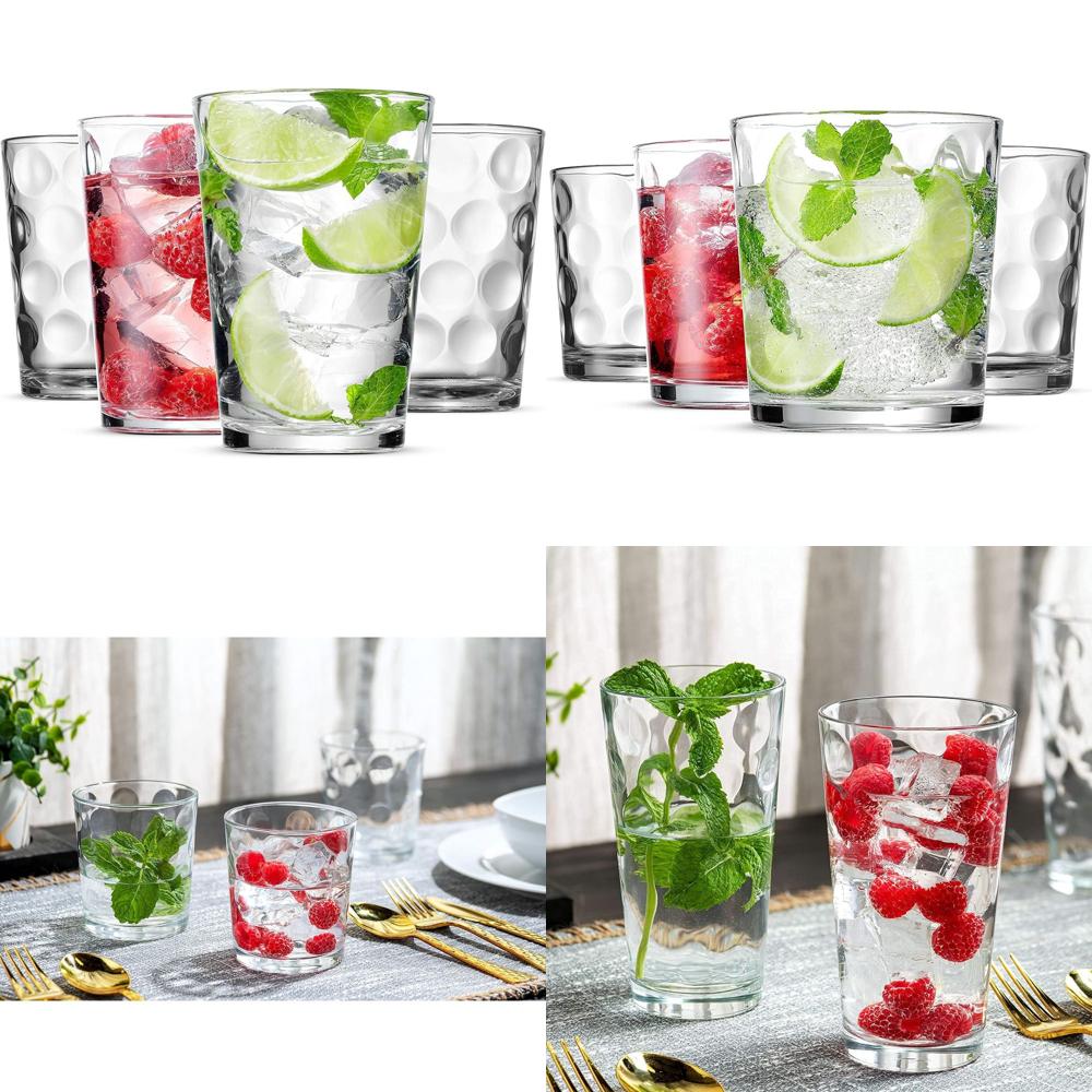 12-Piece Elegant Stackable Gla - Highball Glass Set avis et prix