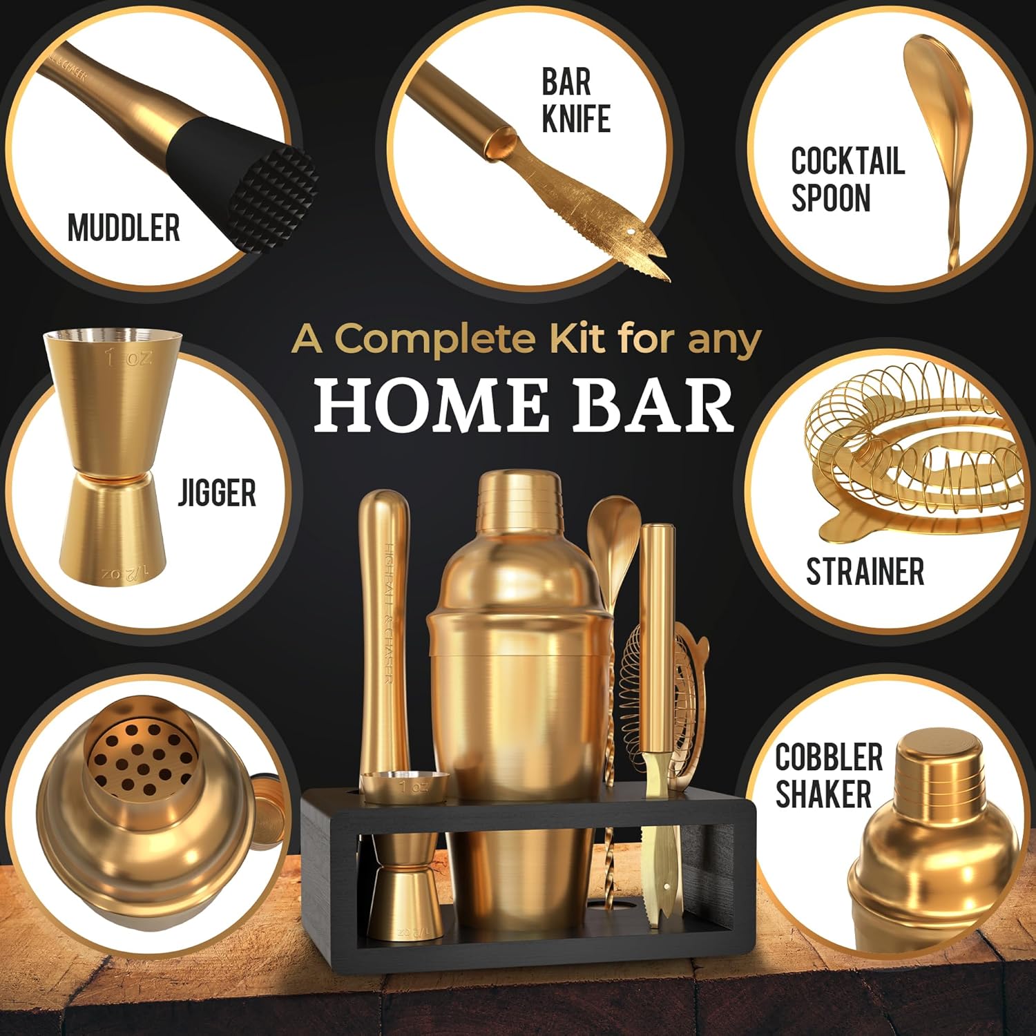 Antique Gold Cocktail Shaker S - Cocktail Recipe Book avis et prix