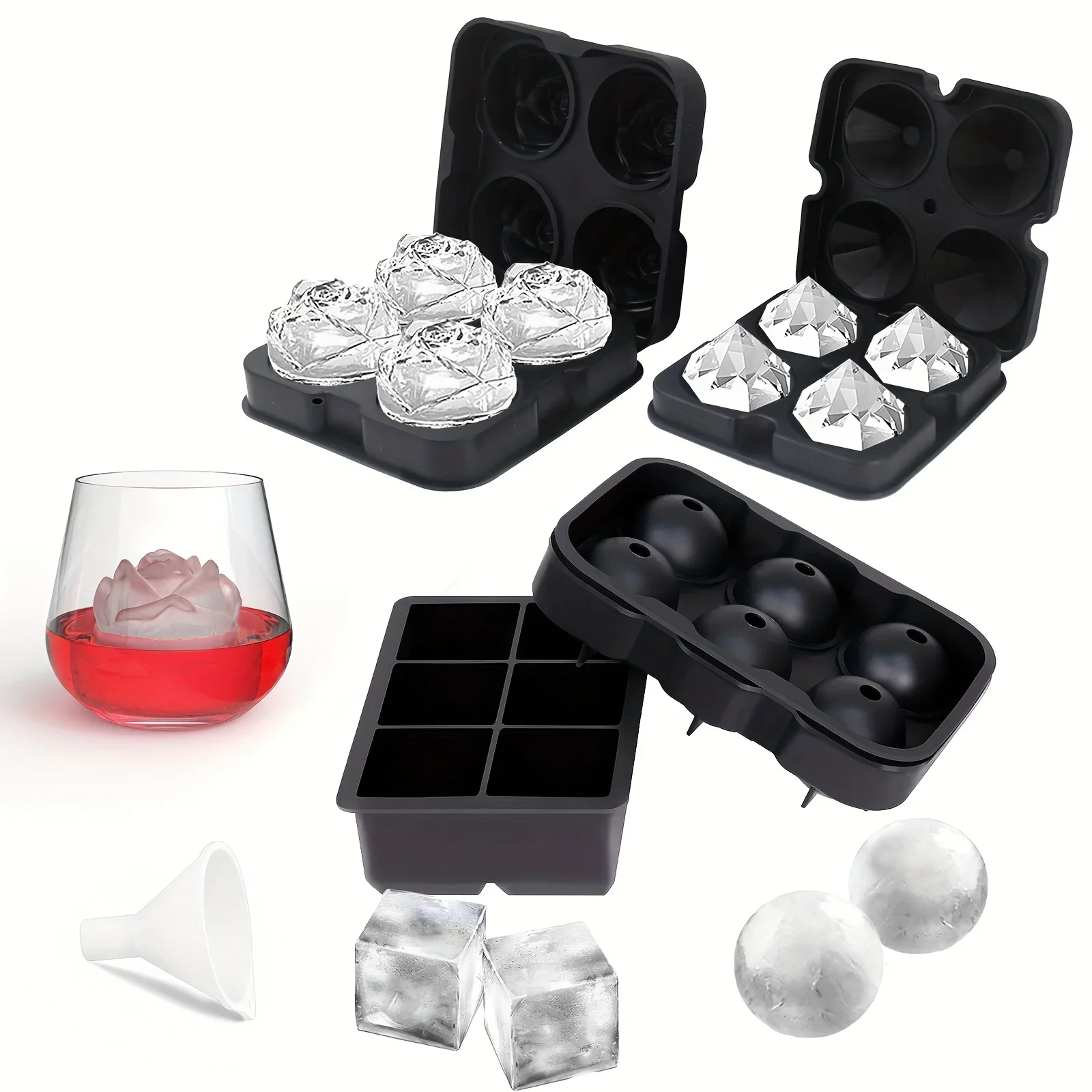 1pc 3D Rose Ice Cube Mold, Squ - Ice Mold Sphere avis et prix
