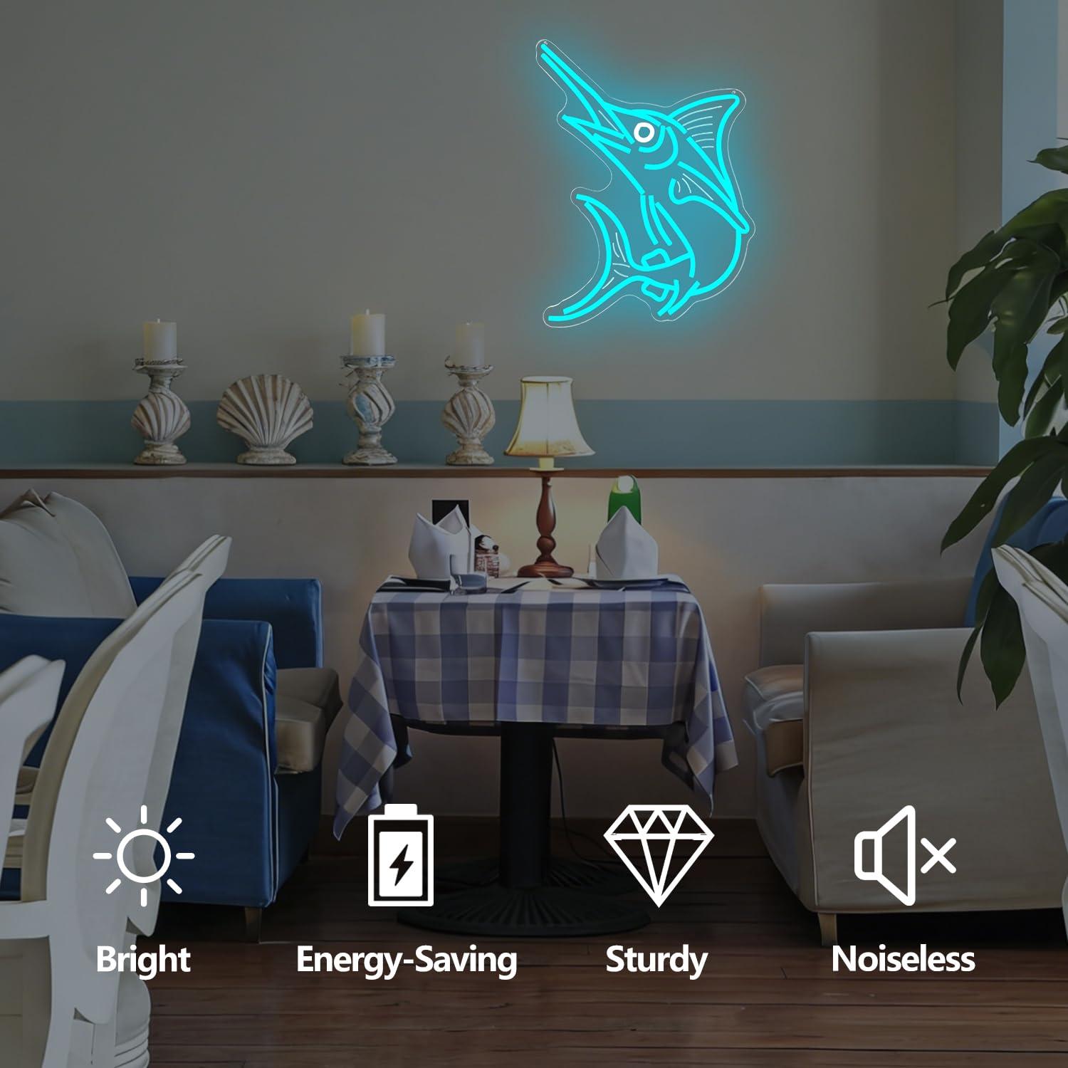 Marlin Fish Neon Sign Deep Sea - Home Bar Signs avis et prix
