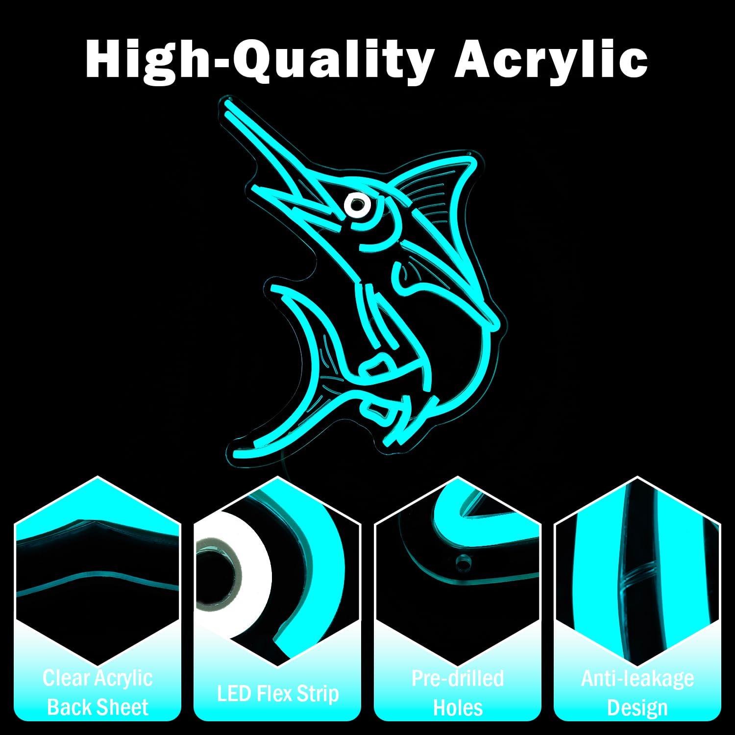 Marlin Fish Neon Sign Deep Sea - Home Bar Signs avis et prix
