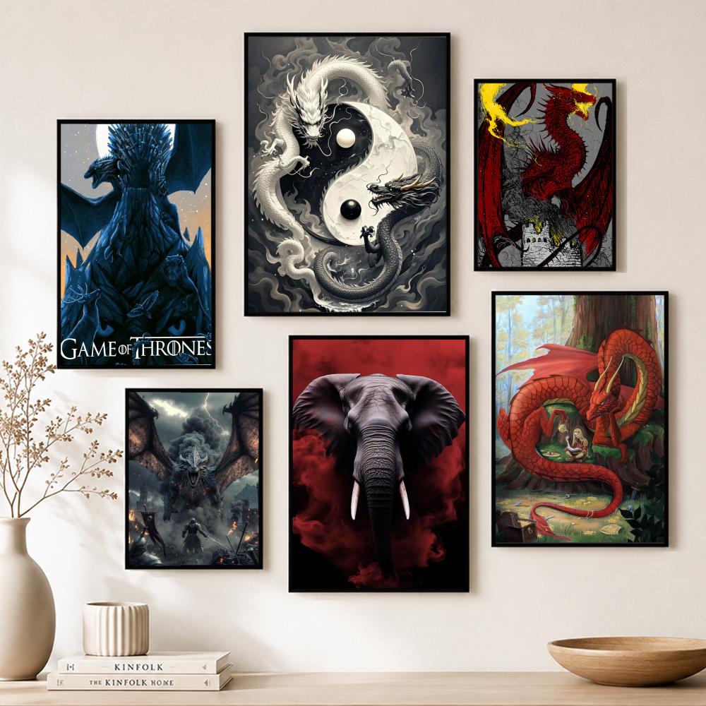 Art R-Red Fox Dragon Elephant  - Home Bar And Theater avis et prix