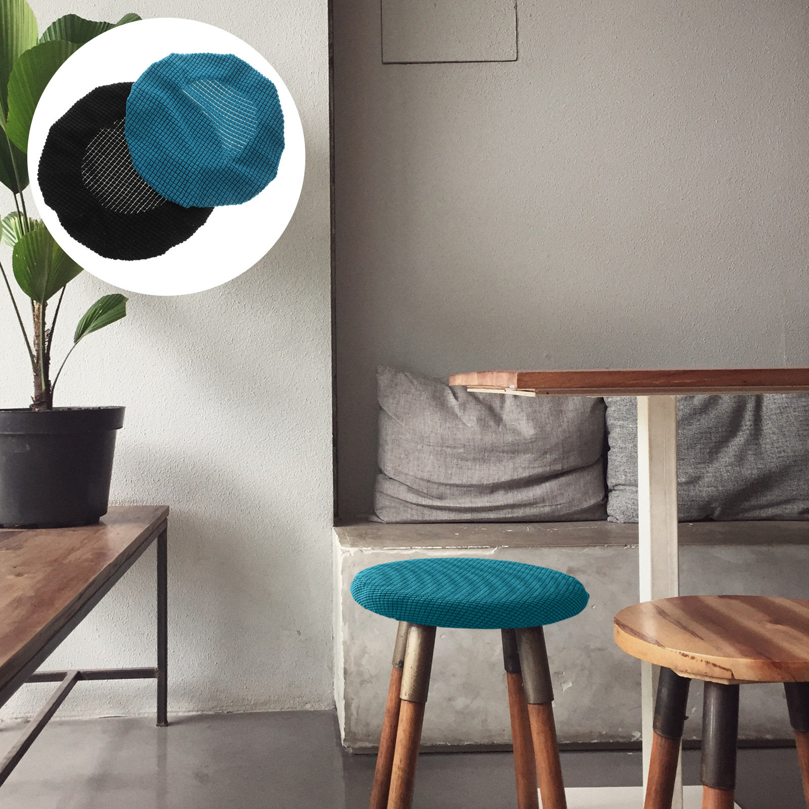2Pcs Round Stool Covers Elasti - Home Bar Stools avis et prix