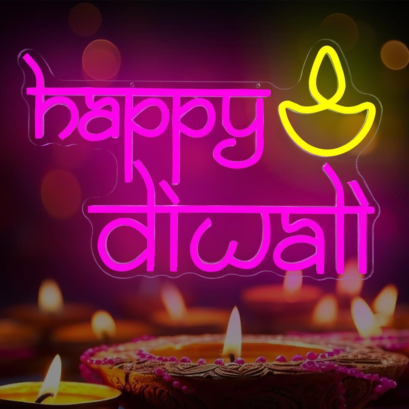 Happy Diwali Neon Sign USB Pow - Home Bar Signs avis et prix