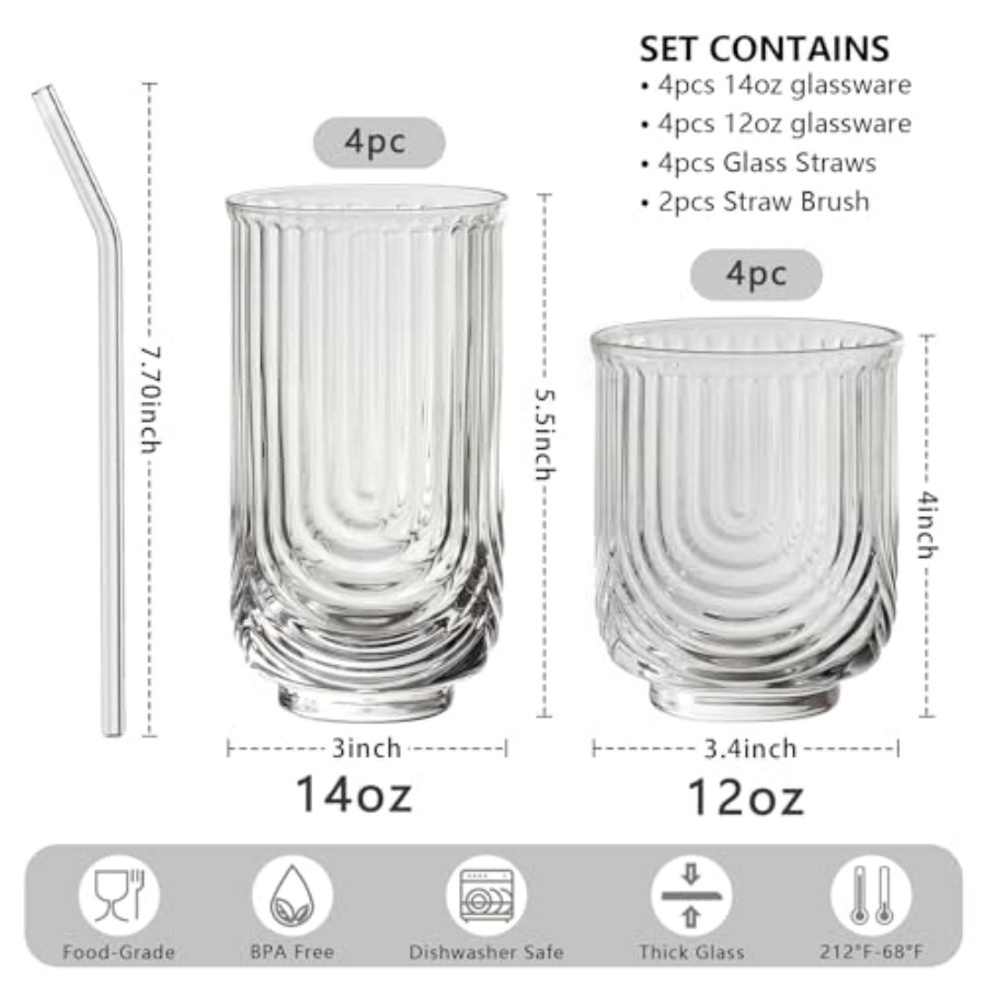 Water Drinking Glasses Set of  - Highball Glass Set avis et prix