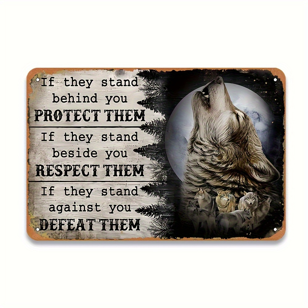 Wolf-Inspired Metal Tin Sign - - Home Bar Stand avis et prix