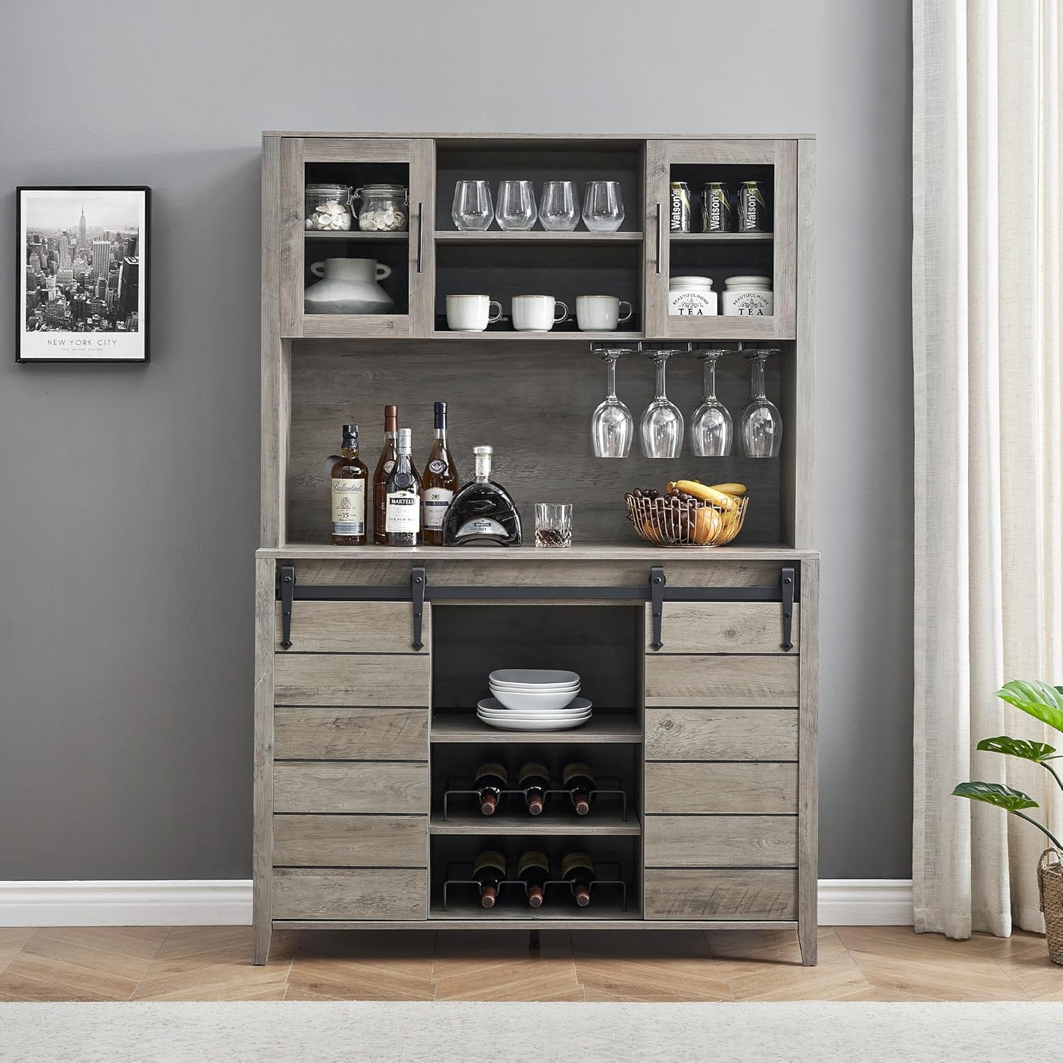 70'' Tall Farmhouse Coffee Bar - Home Bar Setup avis et prix