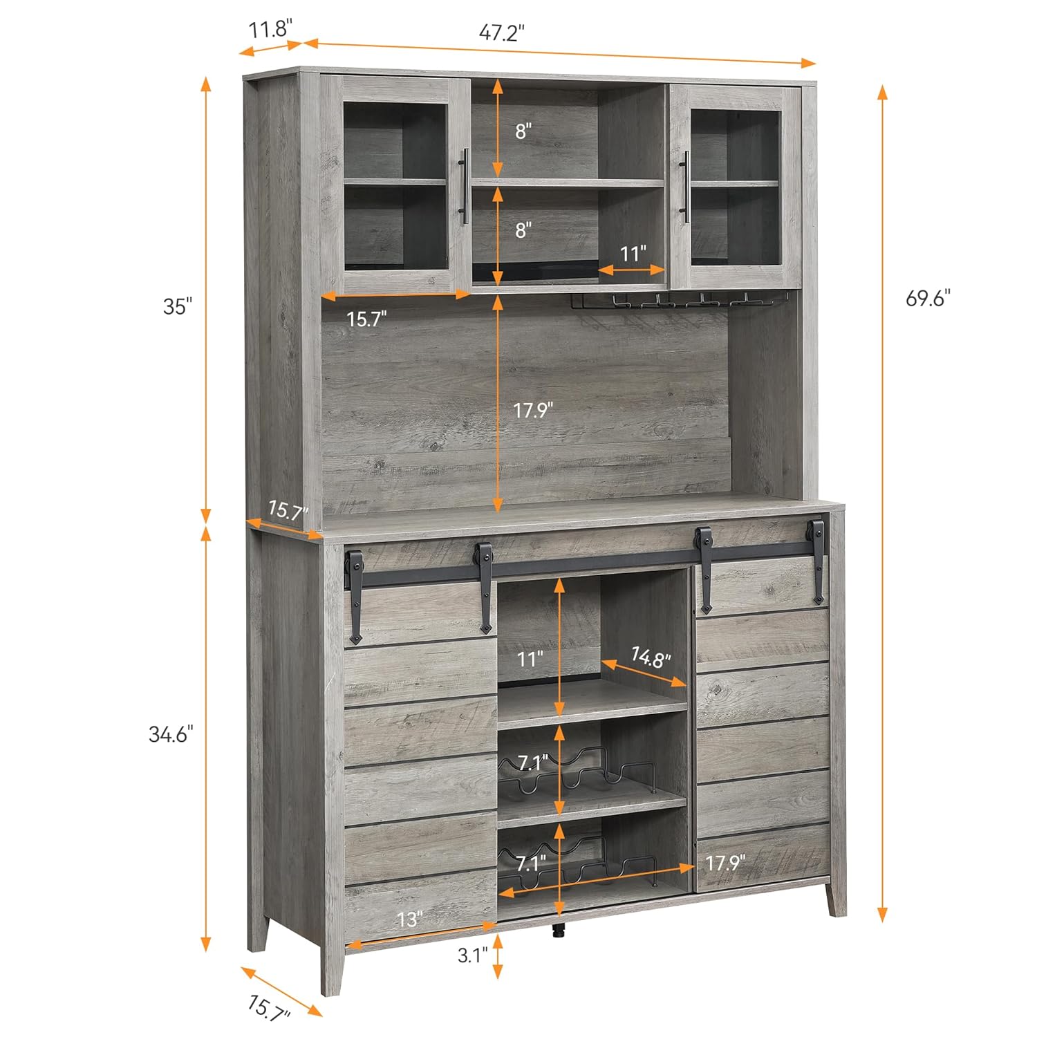 70'' Tall Farmhouse Coffee Bar - Home Bar Setup avis et prix