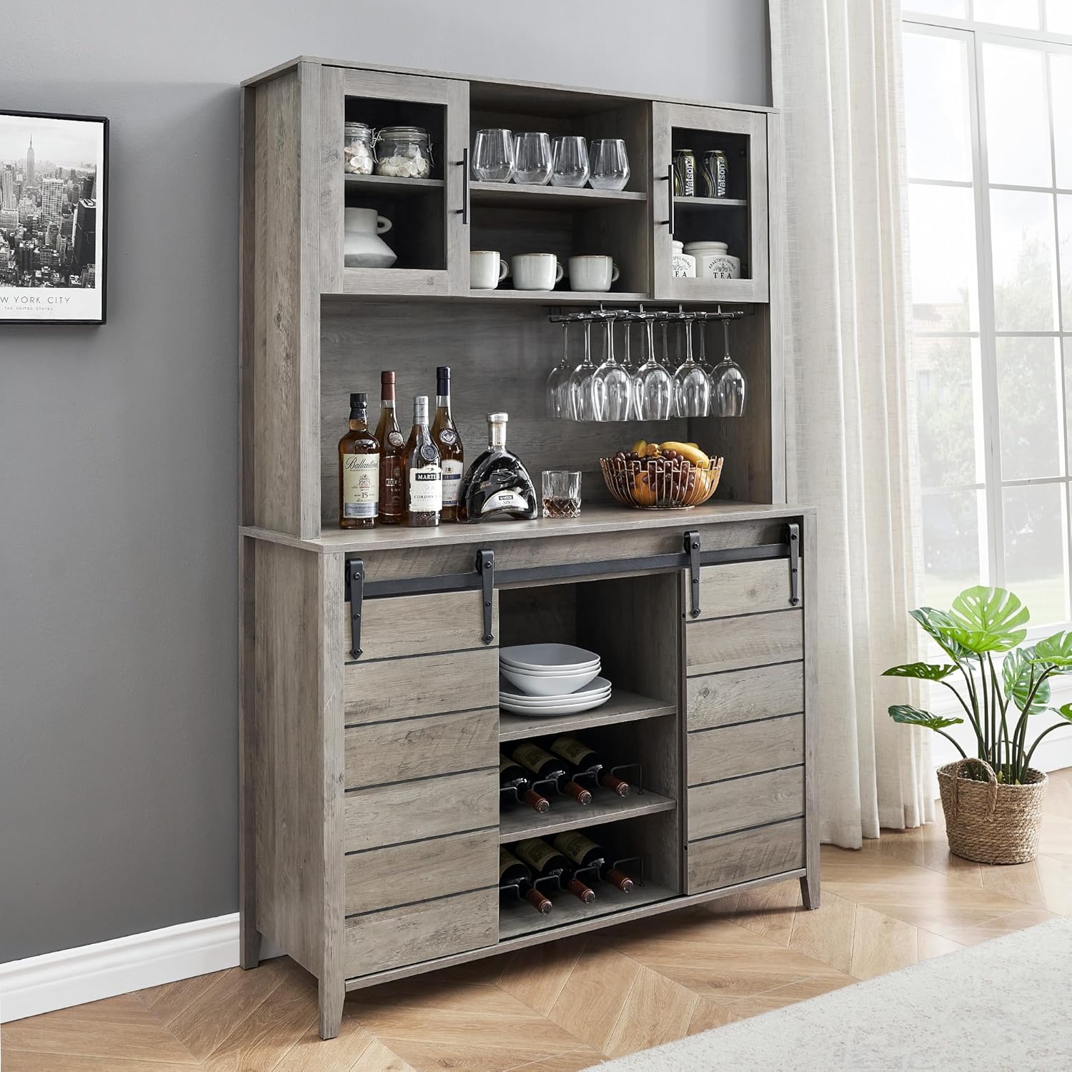 70'' Tall Farmhouse Coffee Bar - Home Bar Setup avis et prix