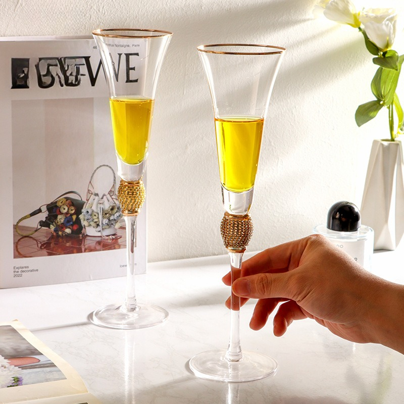 Luxury Diamond Gold Rim Highba - Highball Glass Set avis et prix