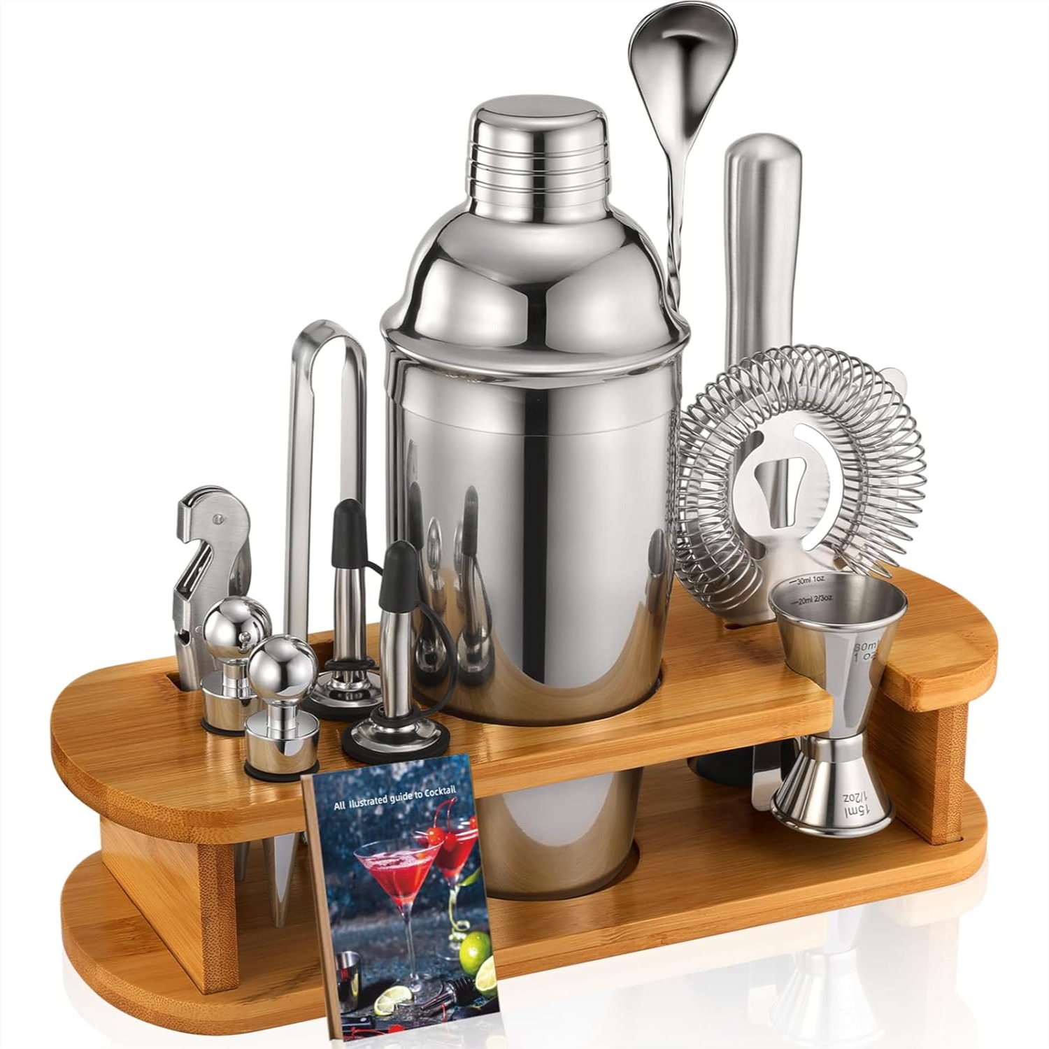 13-Piece Cocktail Shaker Set W - Cocktail Recipe Book avis et prix