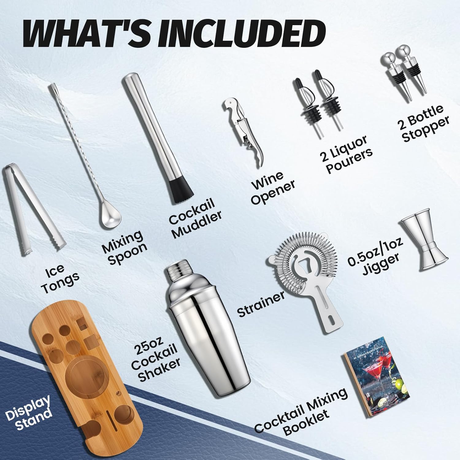 13-Piece Cocktail Shaker Set W - Cocktail Recipe Book avis et prix