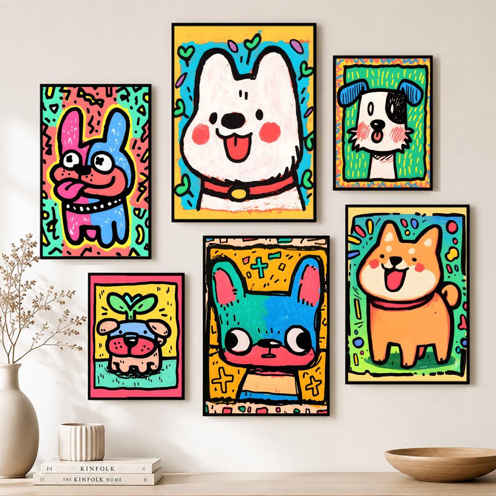 Lovely Colorful Dog Poster Pap - Home Bar And Theater avis et prix