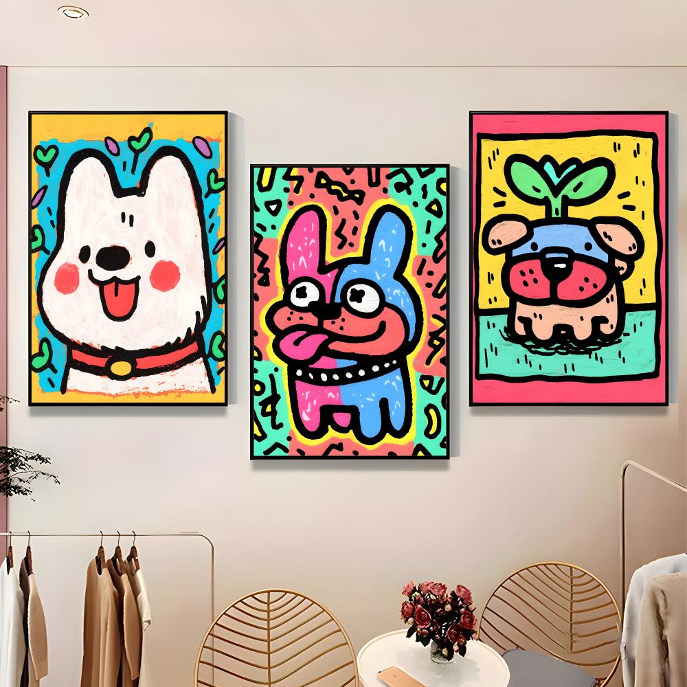 Lovely Colorful Dog Poster Pap - Home Bar And Theater avis et prix