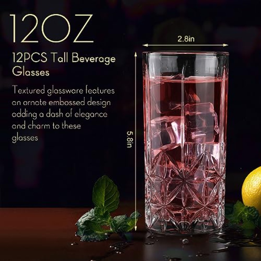 Set of 12 Tall Highball Glasse - Highball Glass Set avis et prix