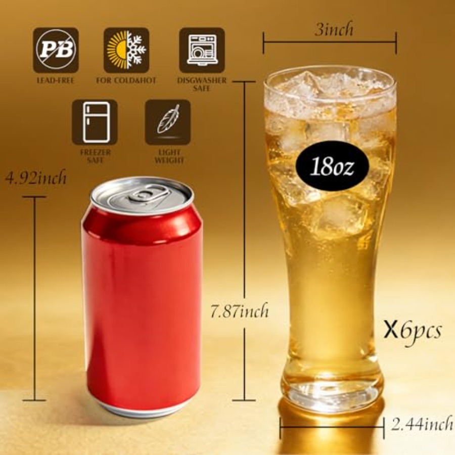 18 oz Pilsner Beer Glasses Set - Highball Glass Set avis et prix