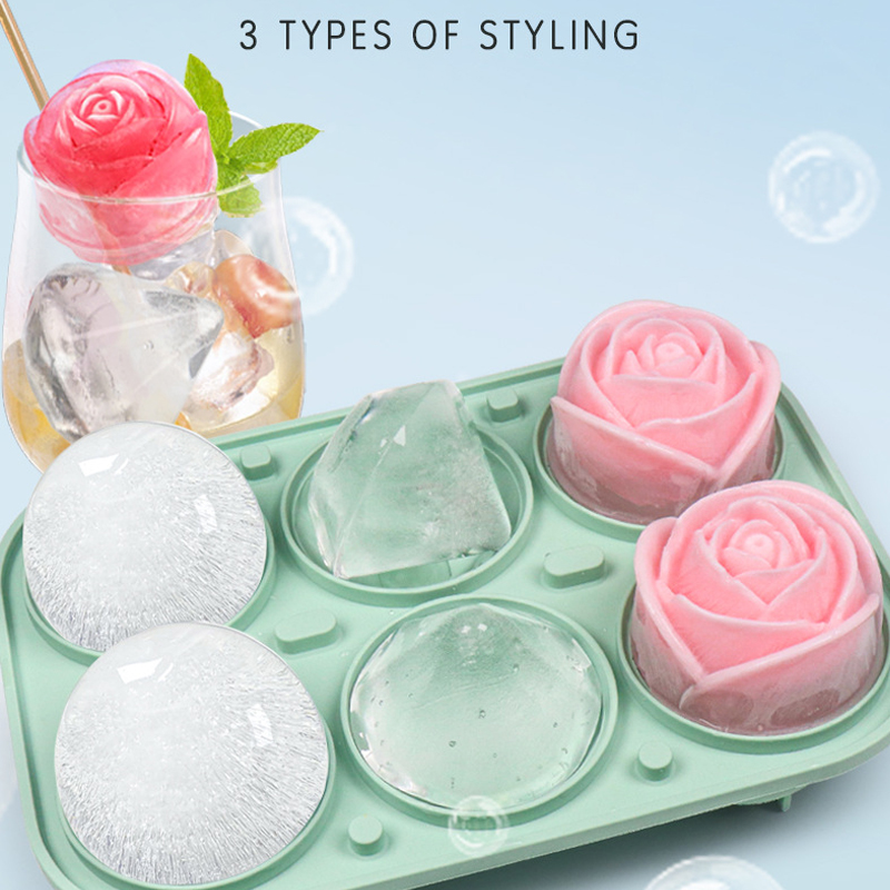 3D Rose Diamond Round Ice Cube - Ice Mold Sphere avis et prix