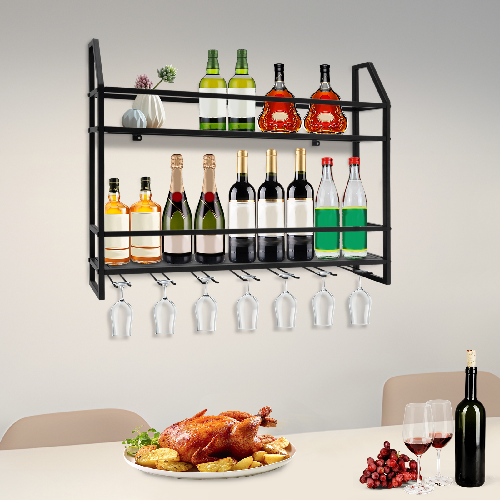 Double-layer Wine Rack Wall-Mo - Home Bar Stand avis et prix