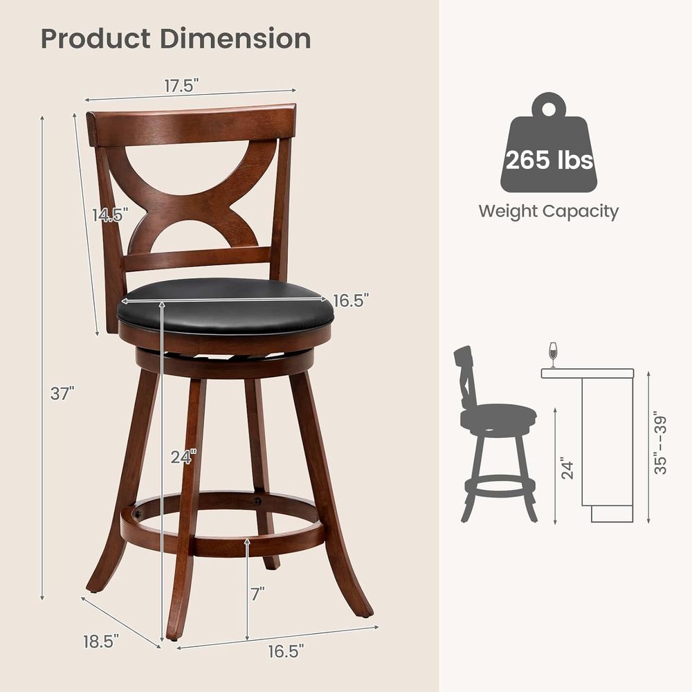 Bar Stools Set o 2, 24'' 360-D - Home Bar Stools avis et prix