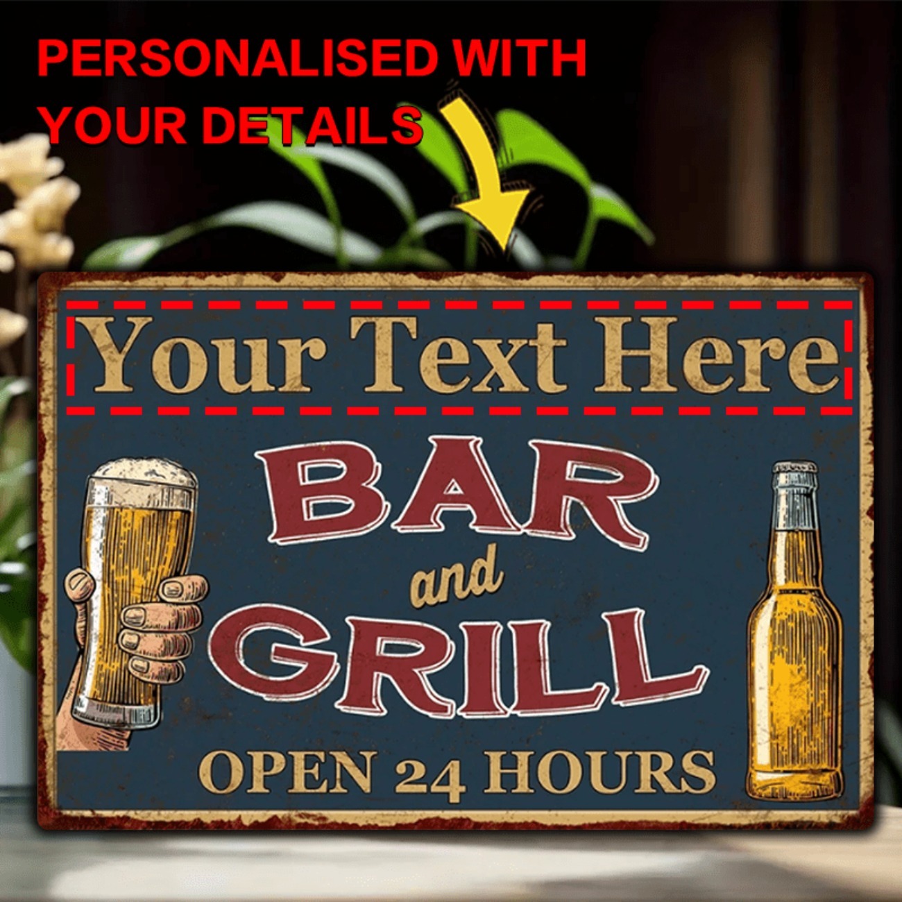 Customizable Bar & Grill Alumi - Home Bar Signs avis et prix