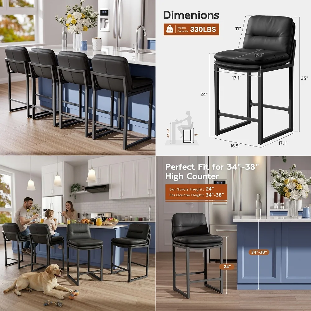 Bar Stools Set of 4, Island Ch - Home Bar Stools avis et prix