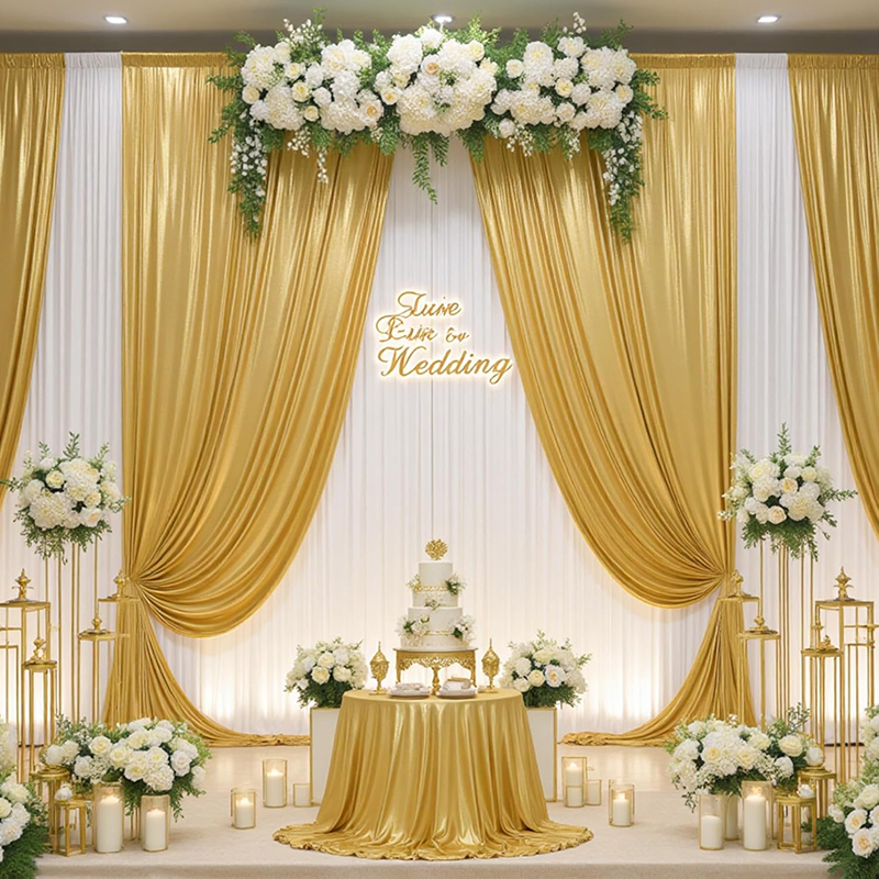 Gold Sequin Backdrop Curtain W - Home Bargains avis et prix