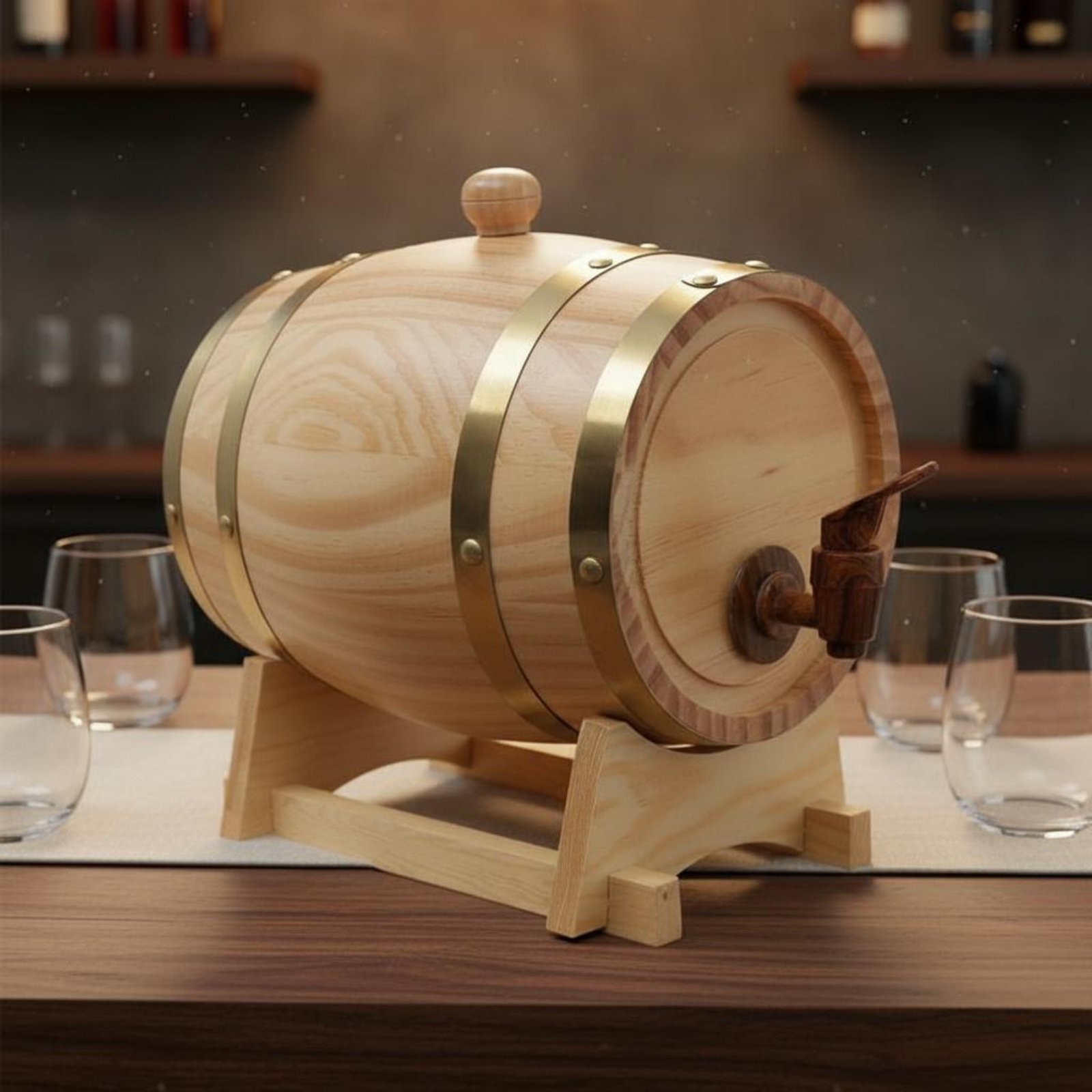 Fir Wood Barrel with Spigot Le - Home Bar Stand avis et prix