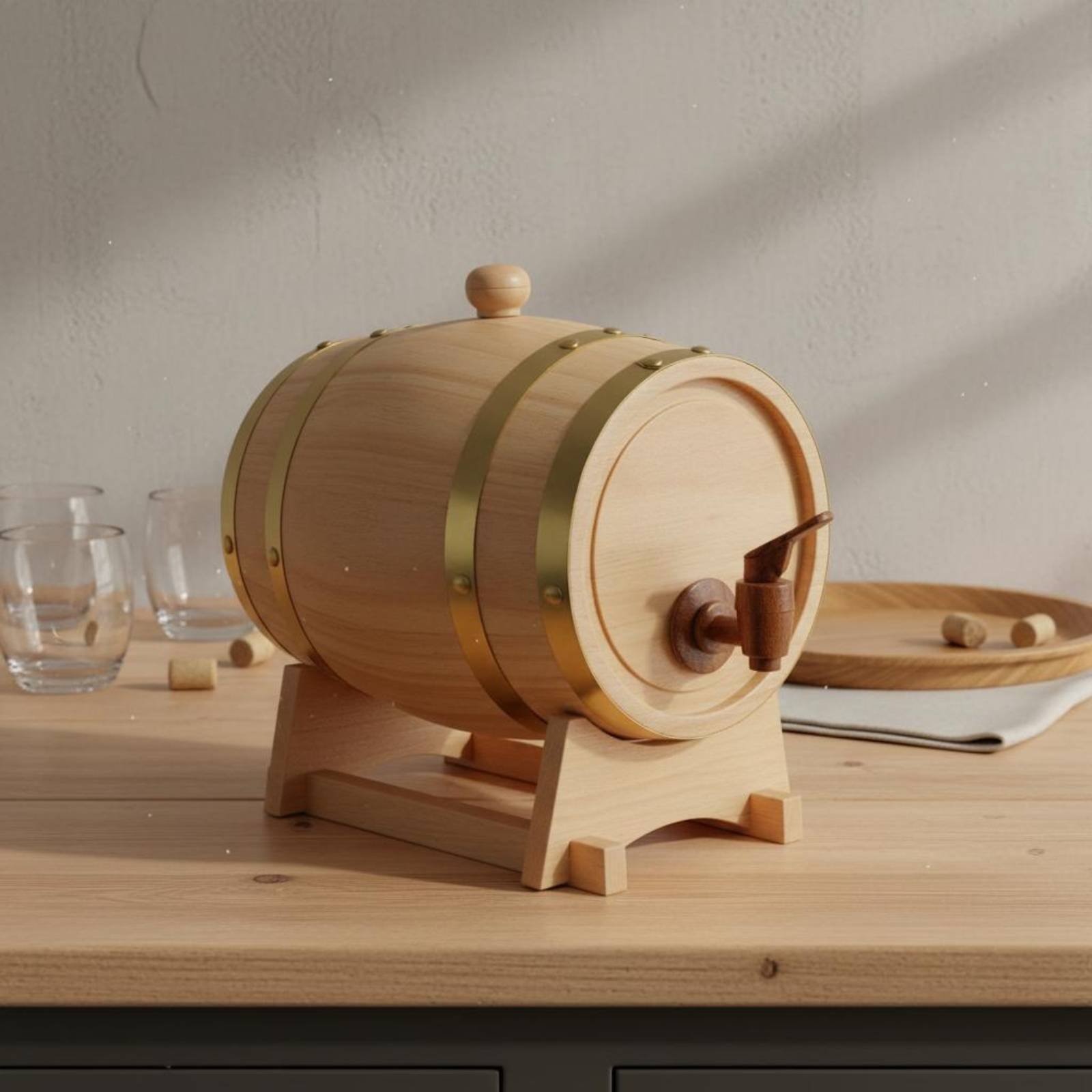 Fir Wood Barrel with Spigot Le - Home Bar Stand avis et prix