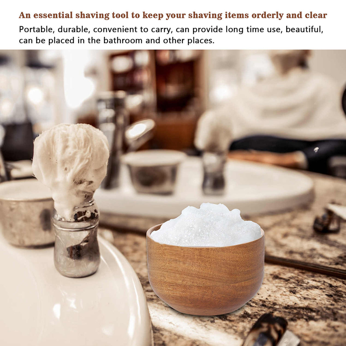 Wooden Men Shaving Bowl Light  - Home Barber avis et prix
