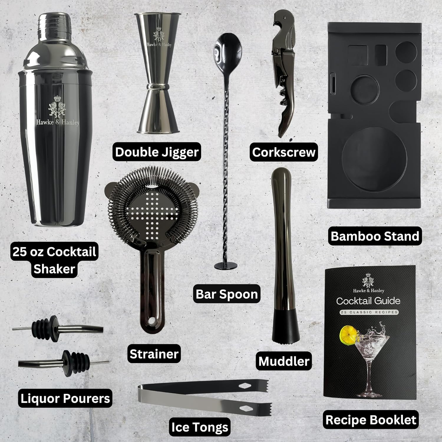 Cocktail Shaker Bar Set, 25 oz - Cocktail Recipe Book avis et prix