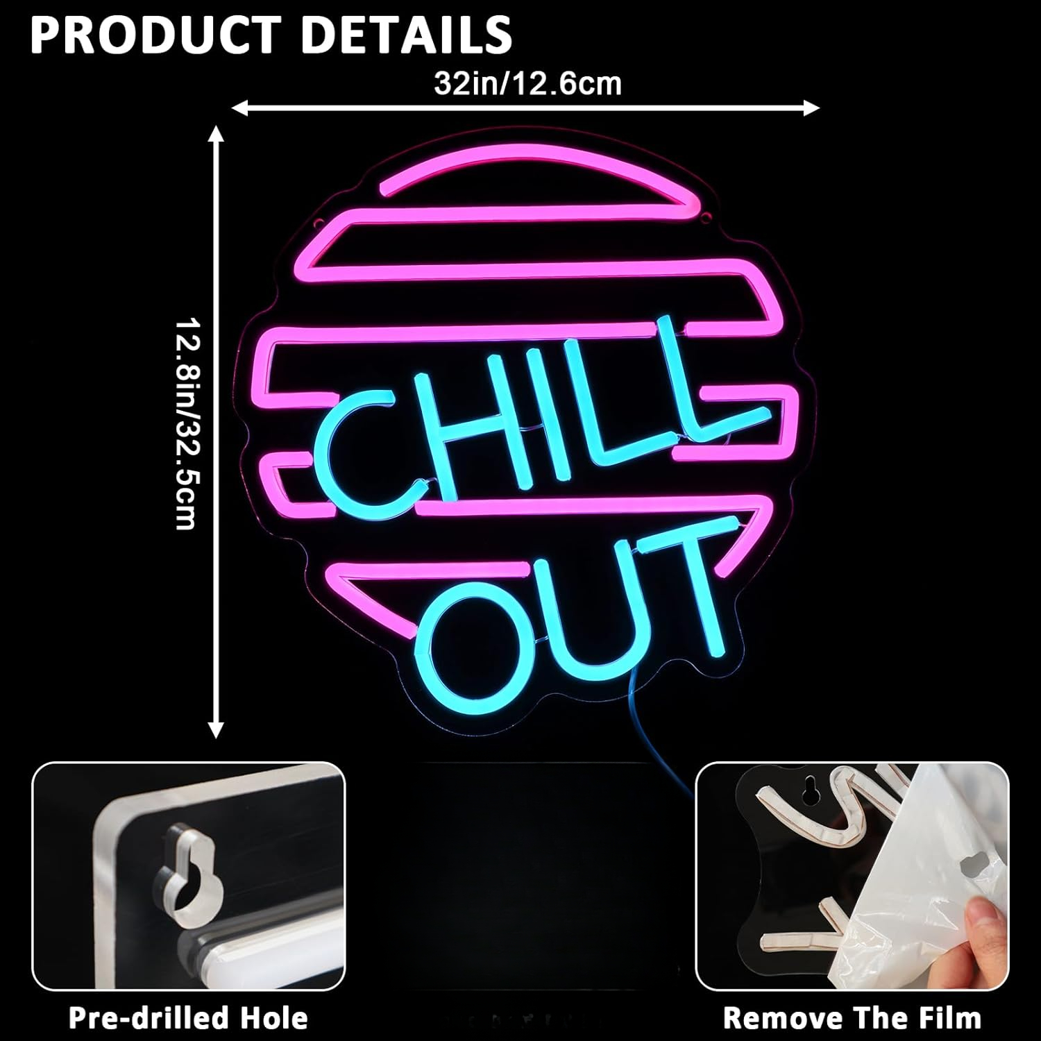 Chill Out Neon Sign for Wall D - Home Bar Lounge avis et prix