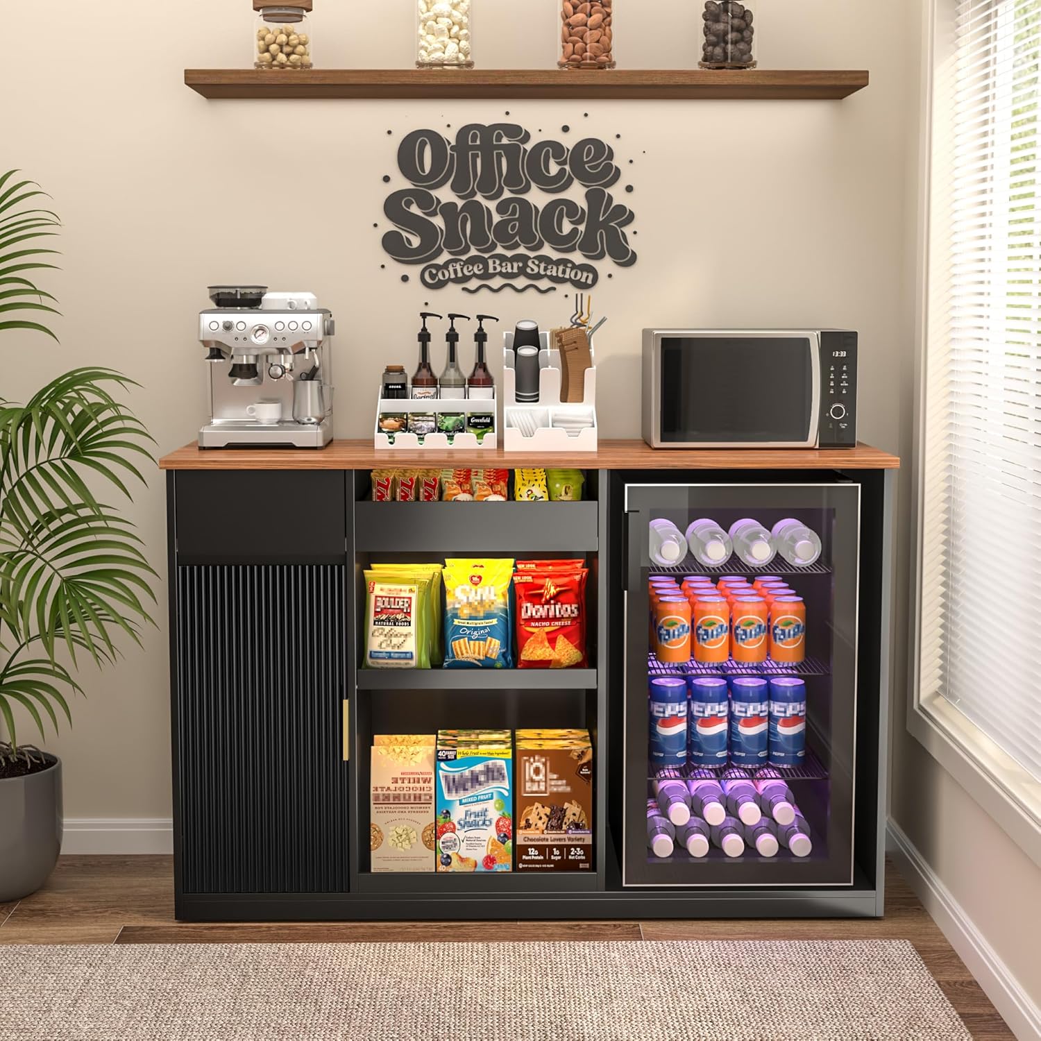 Snack Bar Cabinet with Fridge  - Home Bar And Theater avis et prix