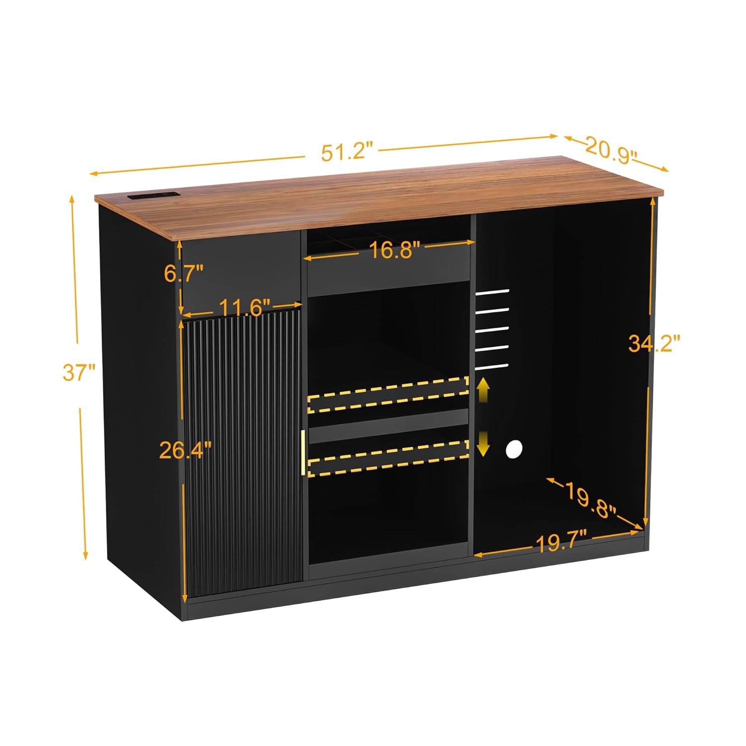 Snack Bar Cabinet with Fridge  - Home Bar And Theater avis et prix