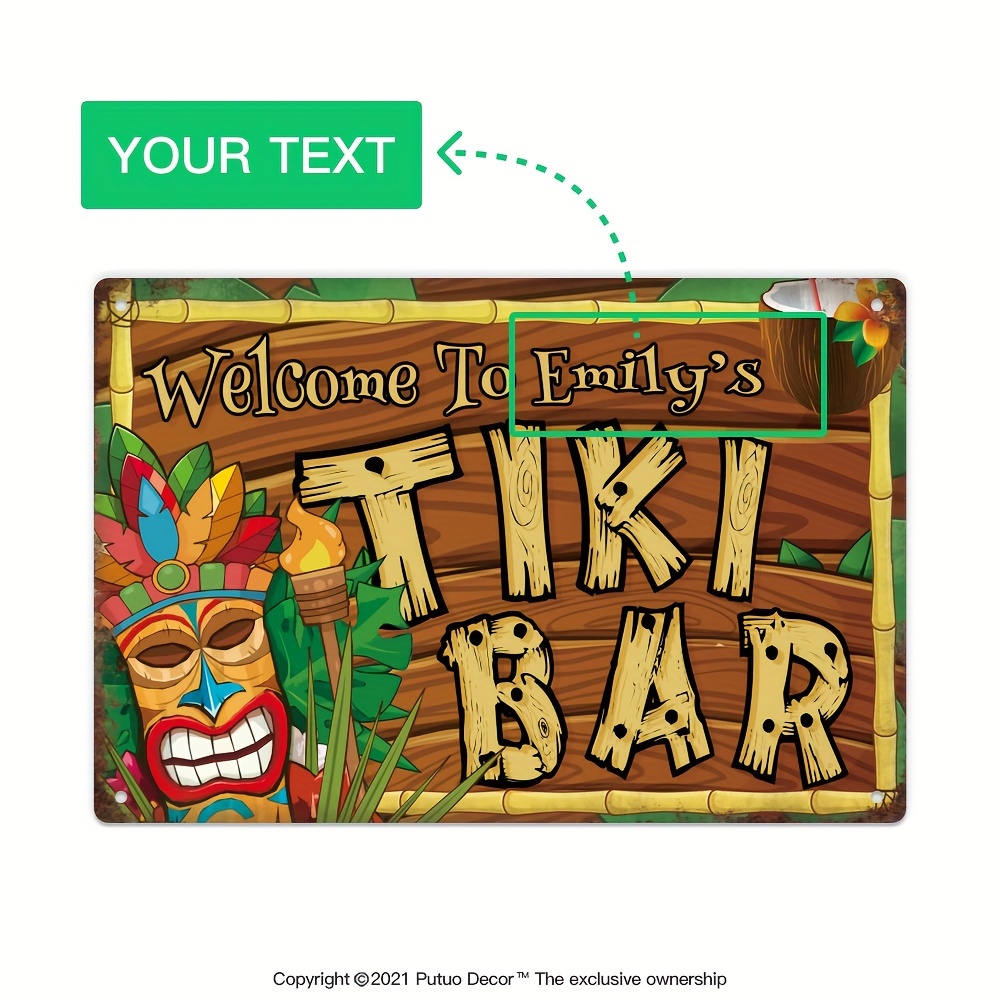 Custom  Decor Tiki Bar Sign, P - Home Bar Signs avis et prix