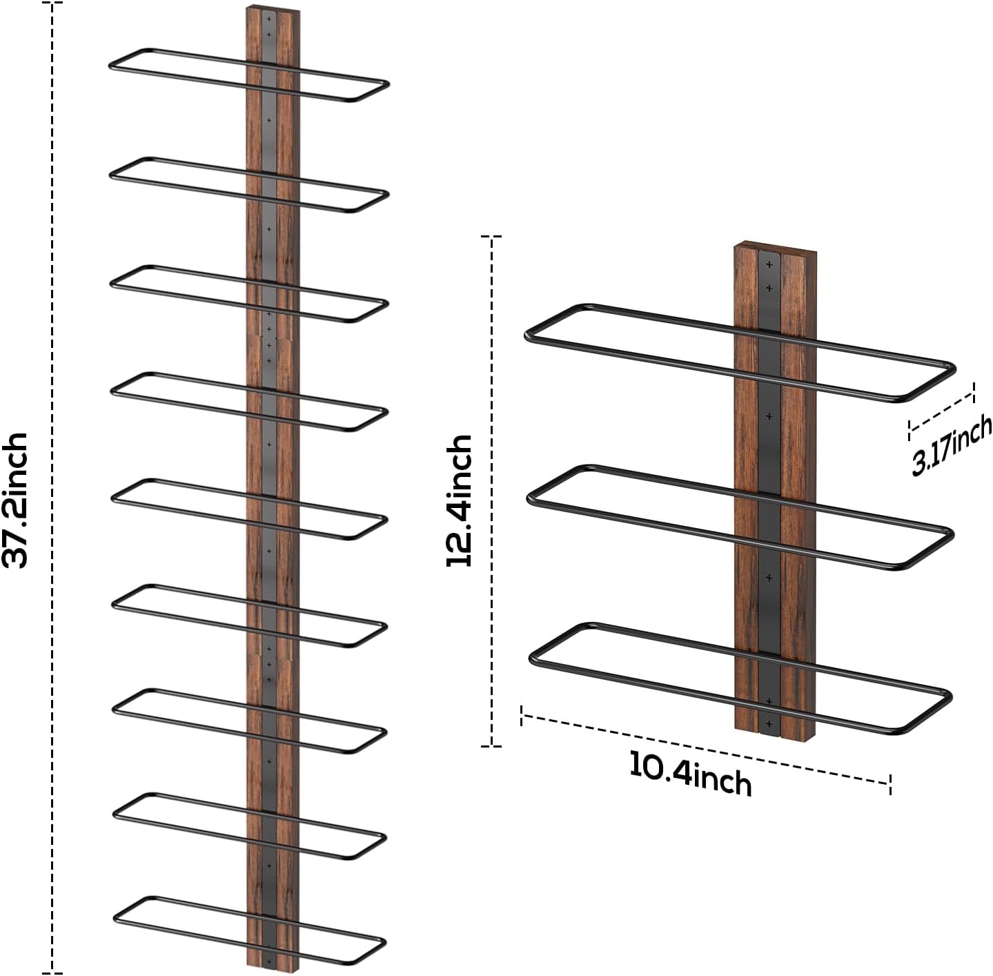 9-Bottle Wall-Mounted Golden W - Home Bar Stand avis et prix