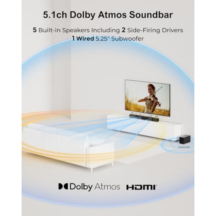 5.1CH Surround Sound Bar with  - Home Bar And Theater avis et prix
