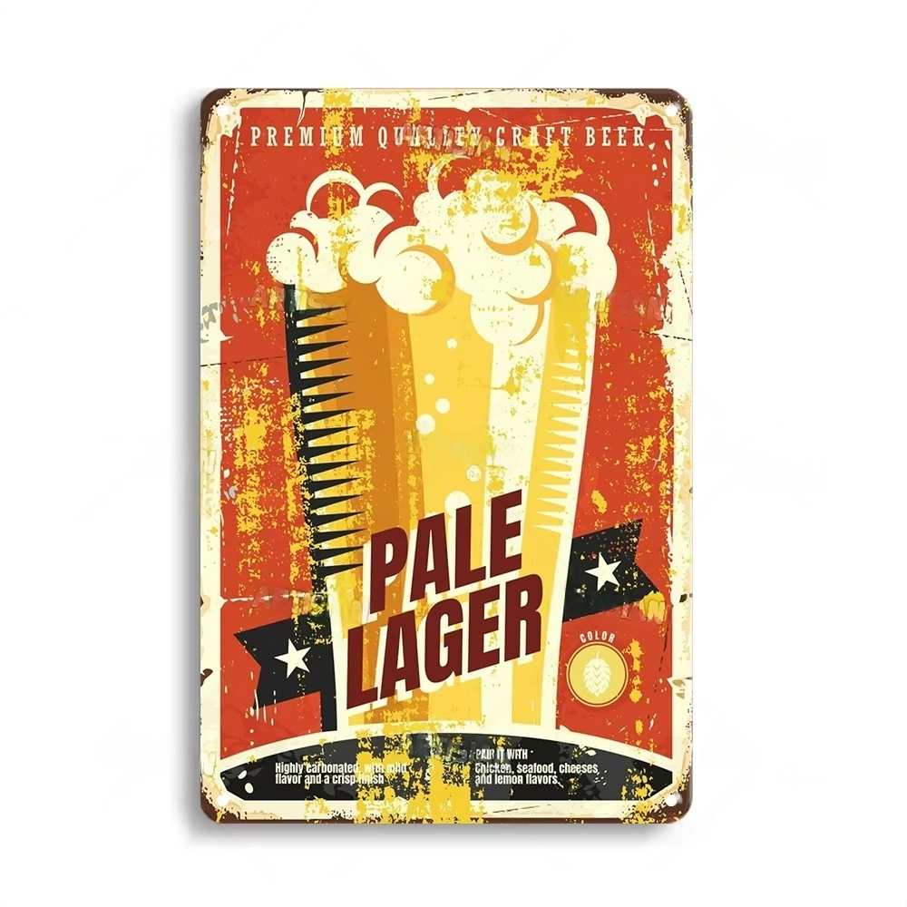 Rusty Metal Tin Sign Beer Meta - Home Bar Signs avis et prix