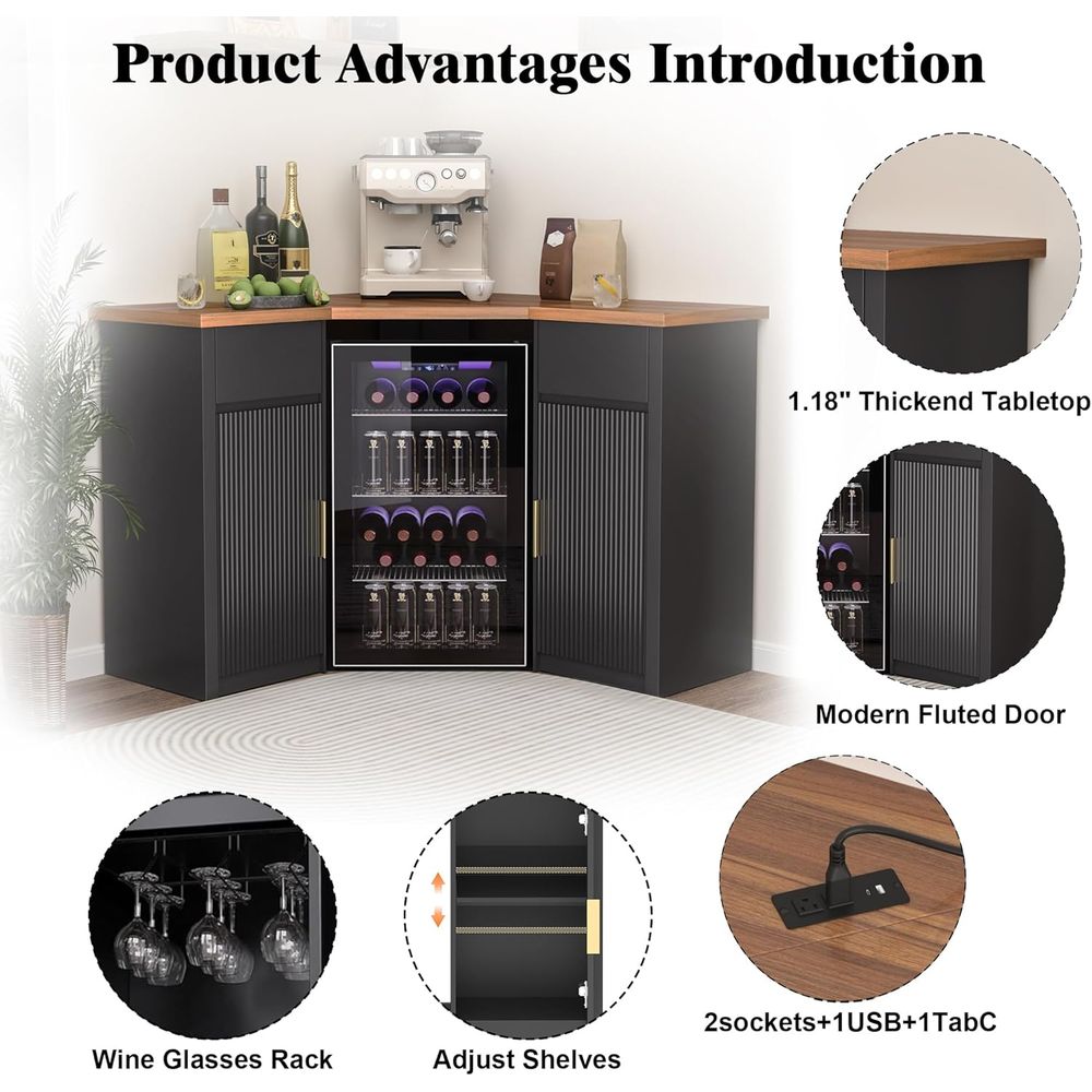 Ridged Space Bar Cabinet, Stor - Home Bar Setup avis et prix
